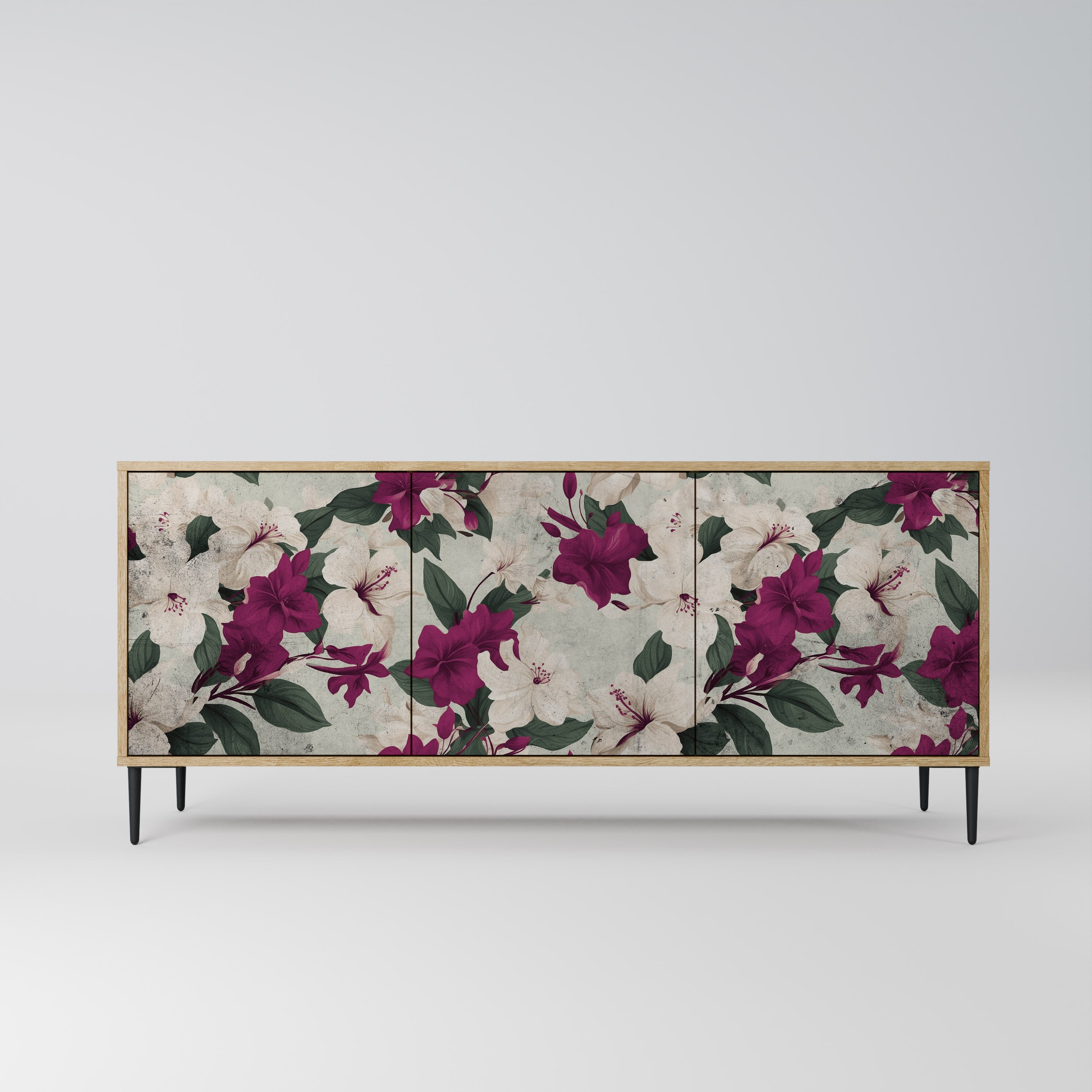 Buffet 3 portes FLOWERET DREAM effet chêne