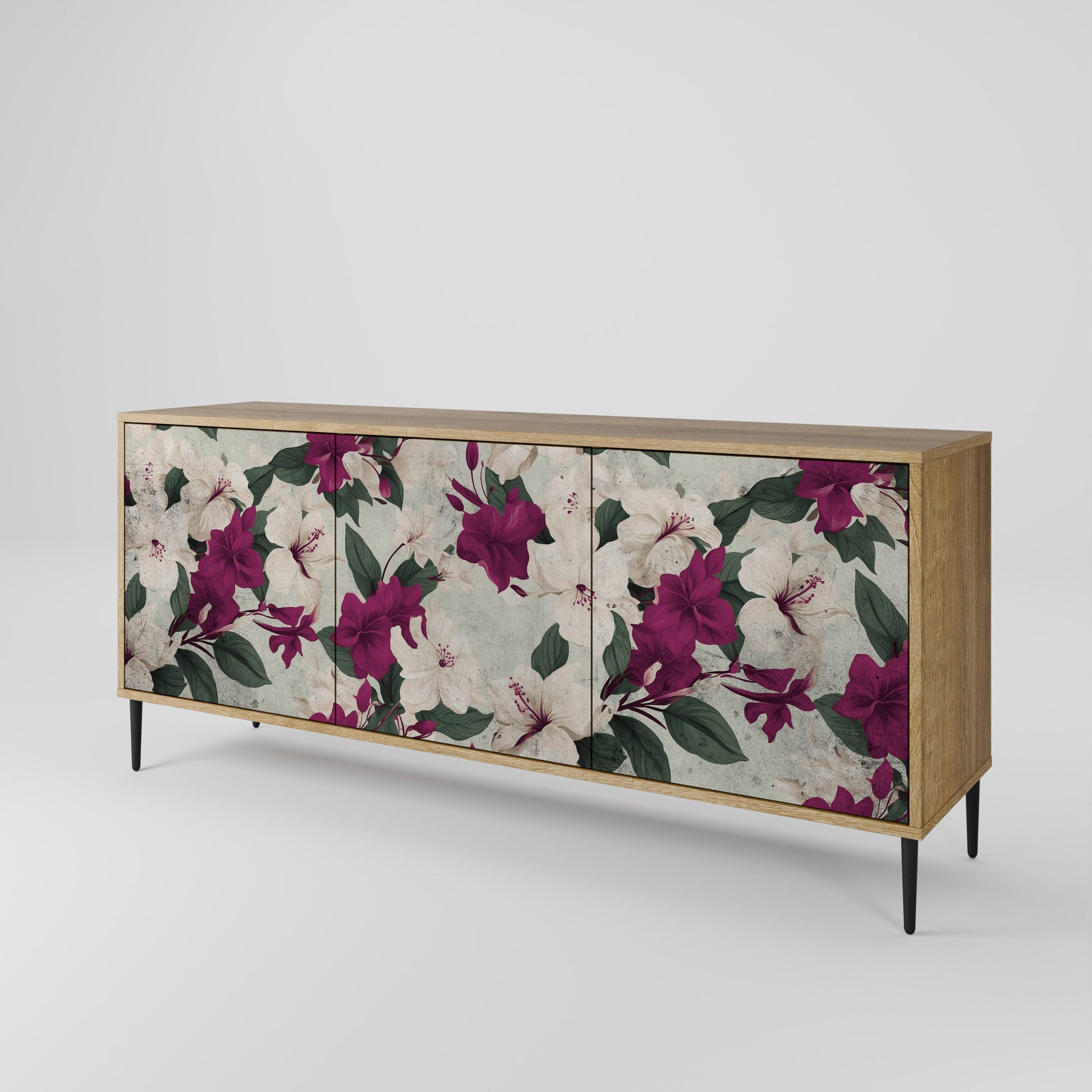 Buffet 3 portes FLOWERET DREAM effet chêne