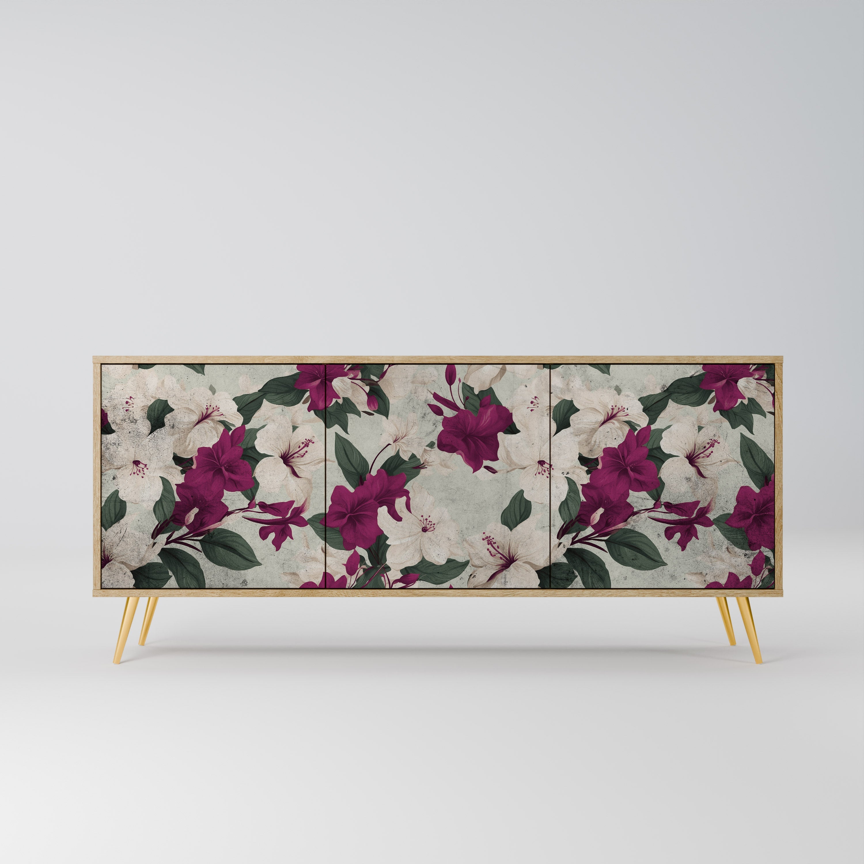 Buffet 3 portes FLOWERET DREAM effet chêne