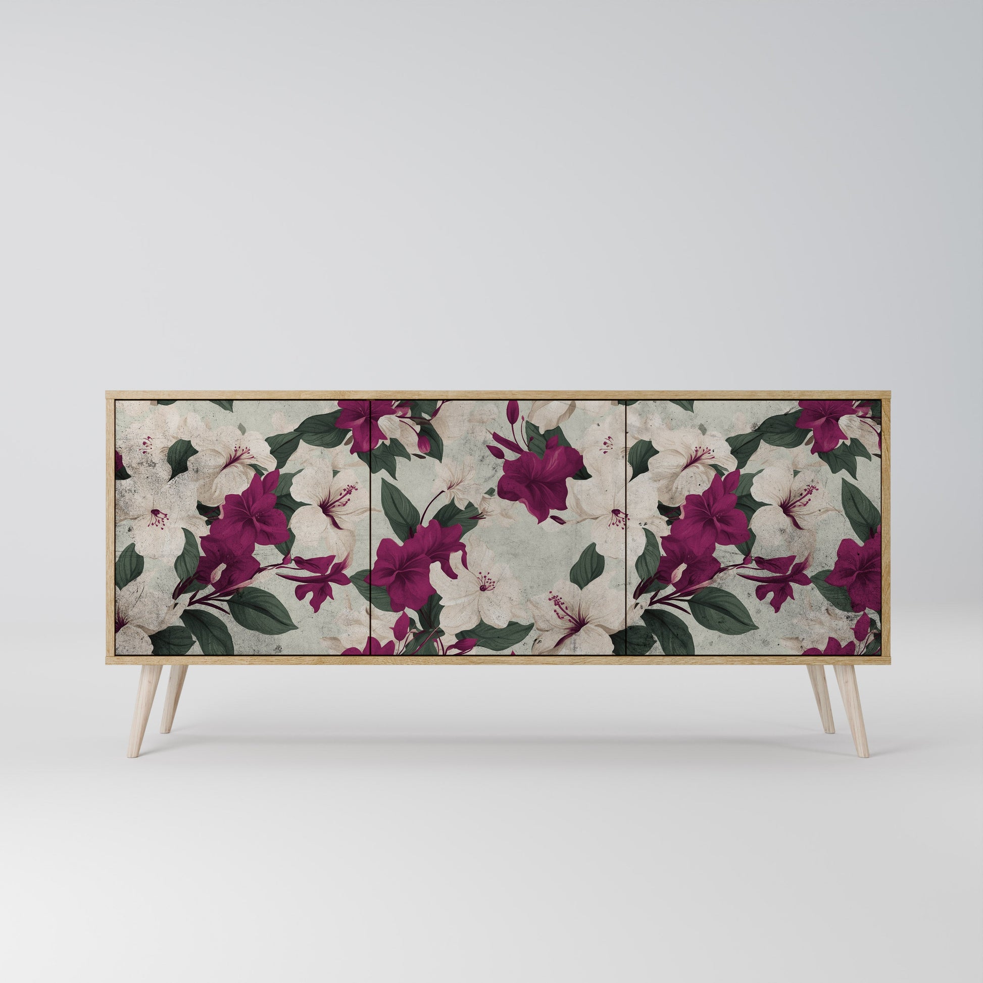 Buffet 3 portes FLOWERET DREAM effet chêne