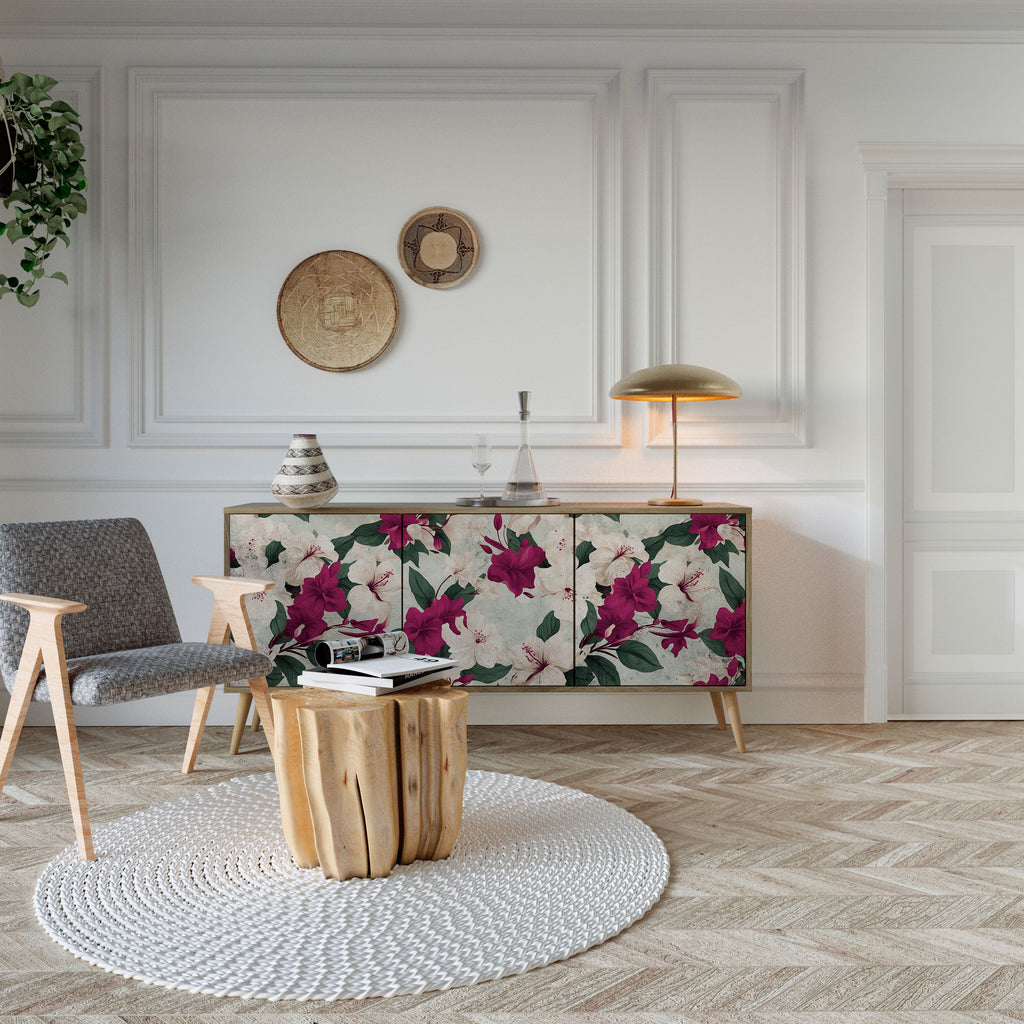 Buffet 3 portes FLOWERET DREAM effet chêne