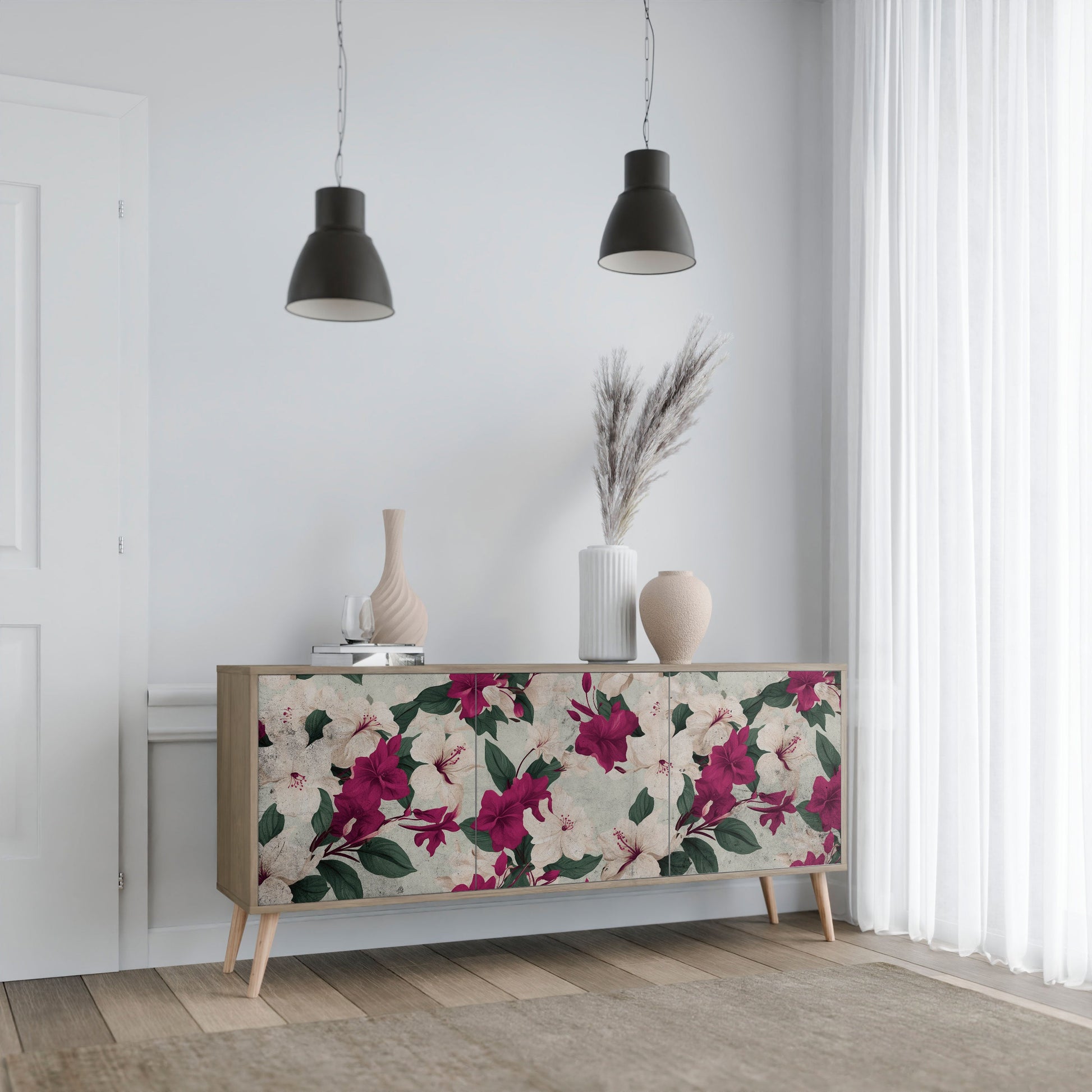 Buffet 3 portes FLOWERET DREAM effet chêne