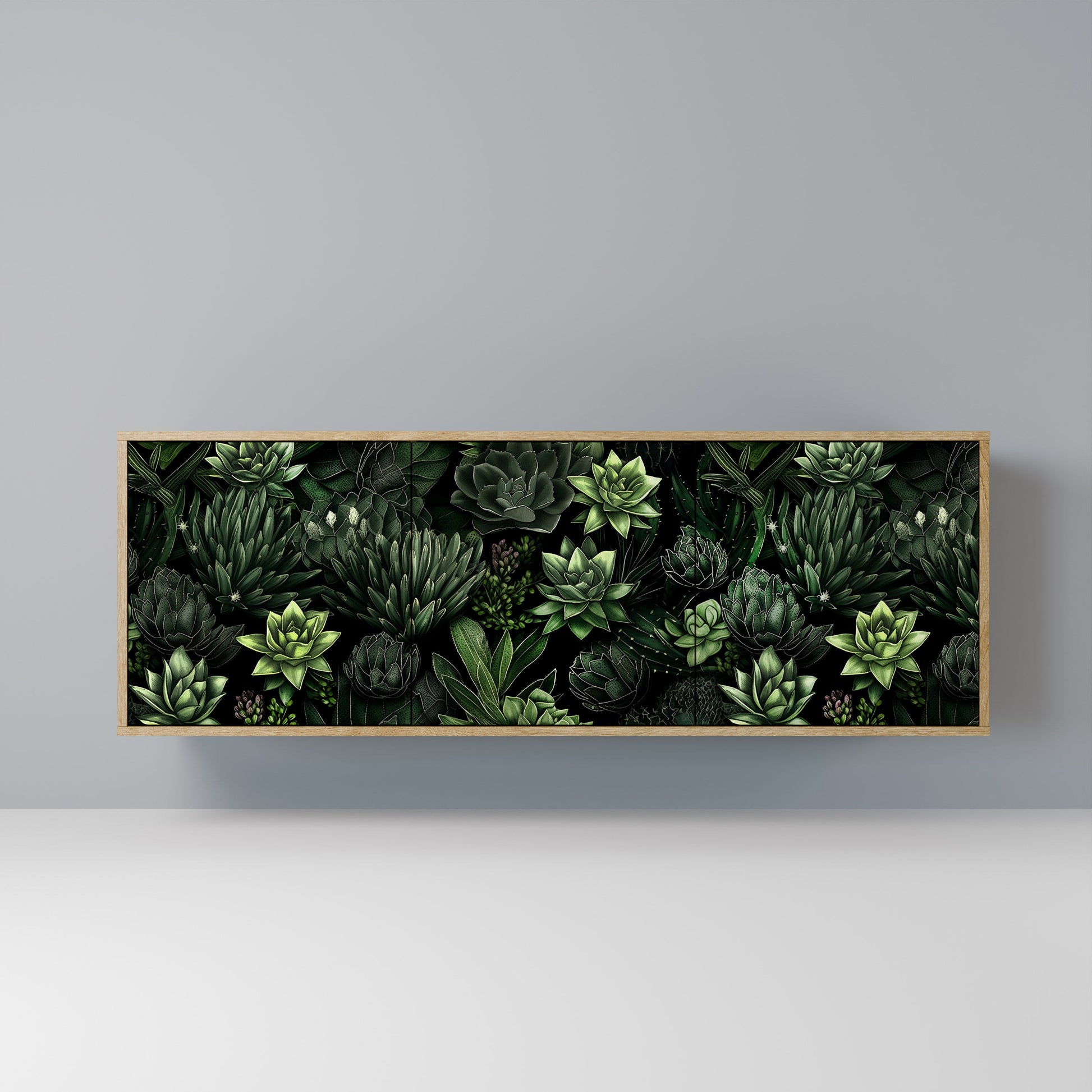 Buffet 3 portes SUCCULENT JUNGLE effet chêne
