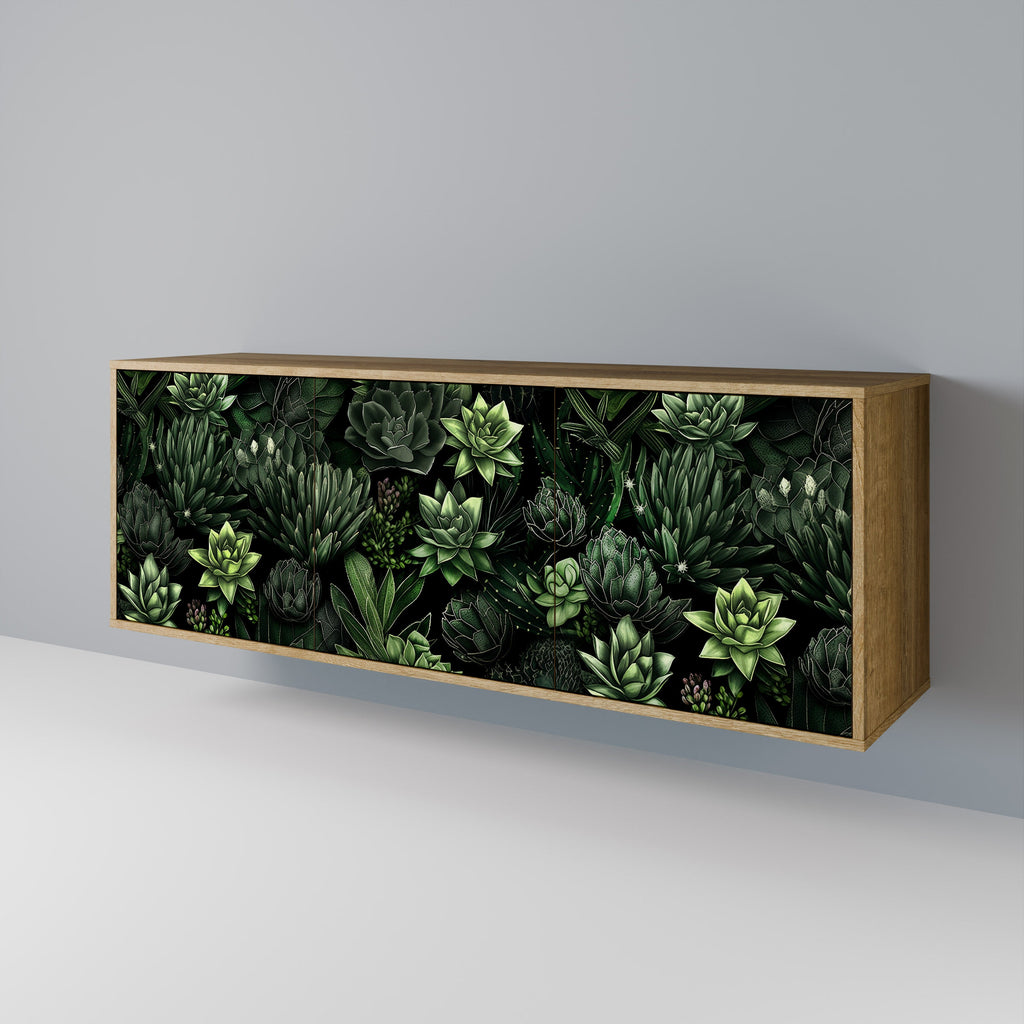 Buffet 3 portes SUCCULENT JUNGLE effet chêne