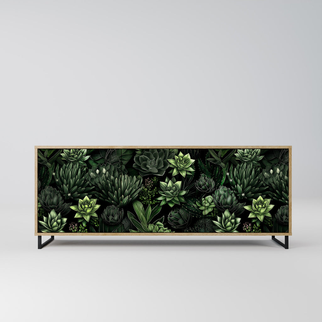 Buffet 3 portes SUCCULENT JUNGLE effet chêne