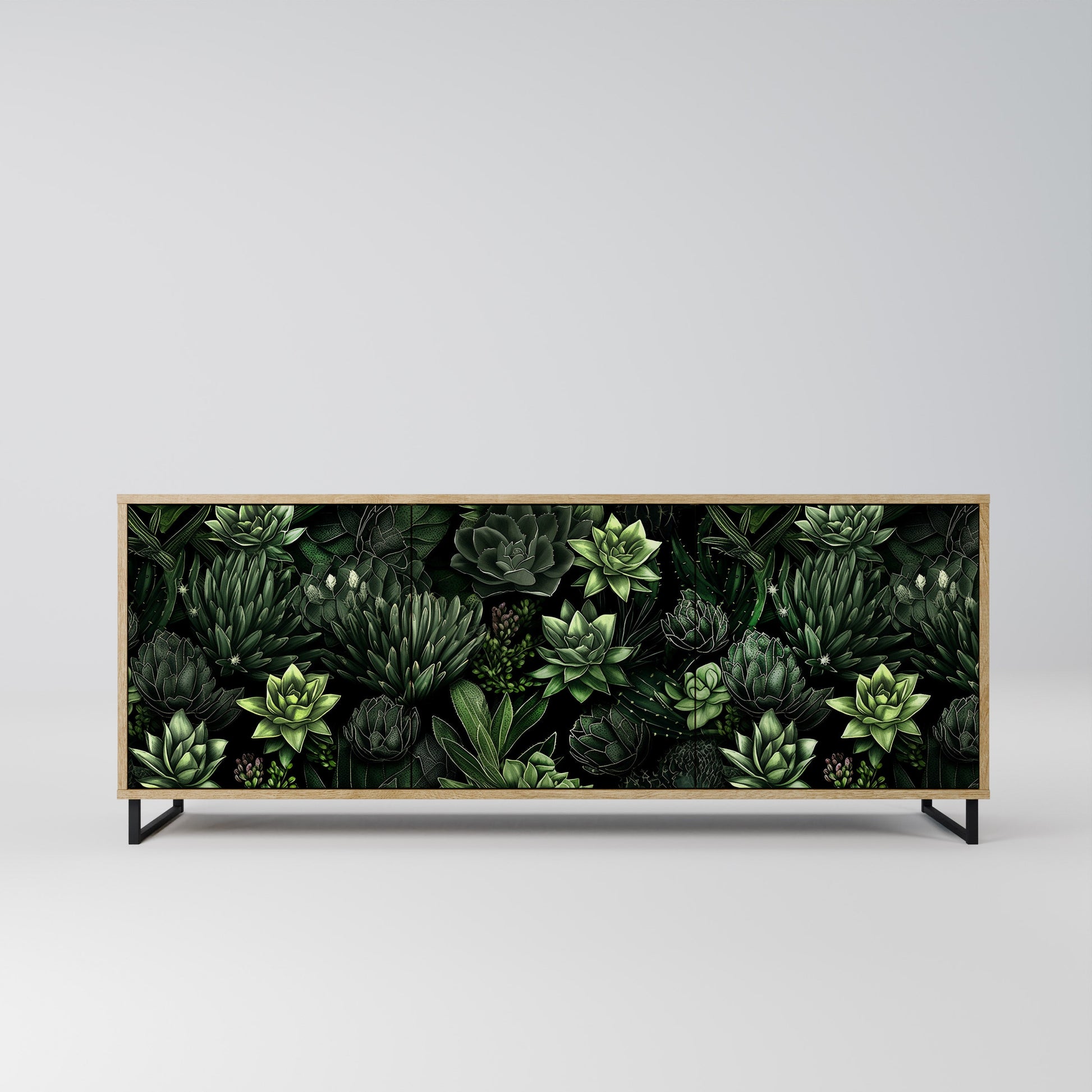 Buffet 3 portes SUCCULENT JUNGLE effet chêne