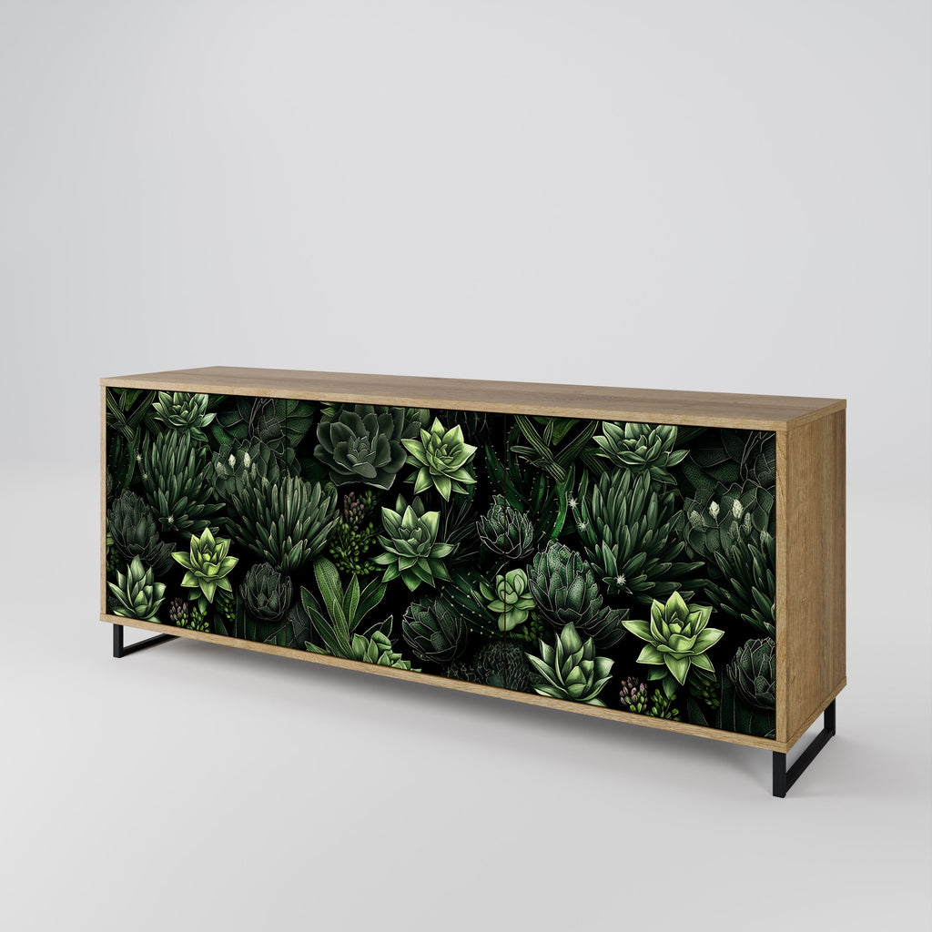 Buffet 3 portes SUCCULENT JUNGLE effet chêne