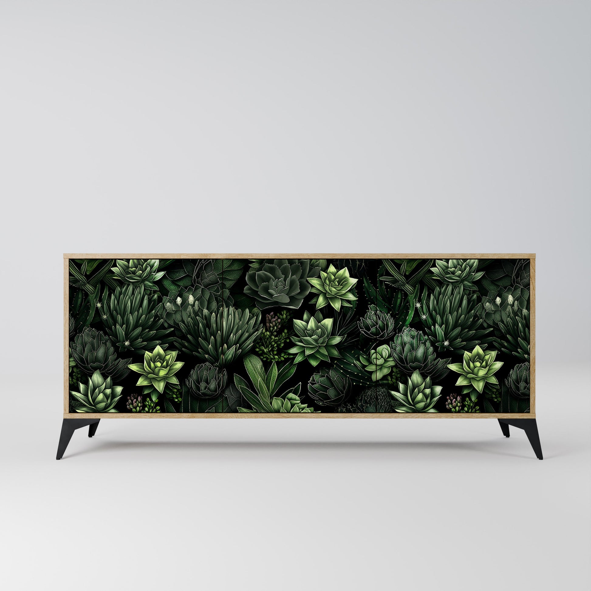 Buffet 3 portes SUCCULENT JUNGLE effet chêne