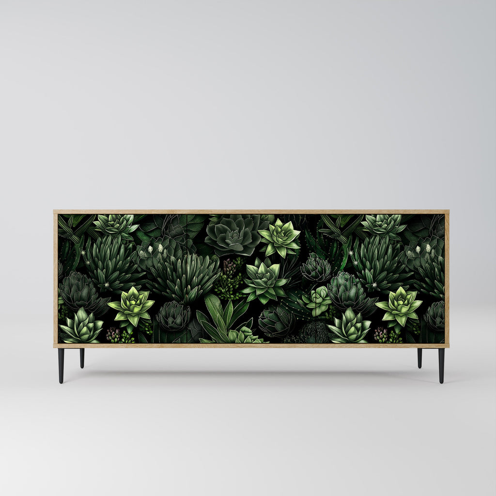 Buffet 3 portes SUCCULENT JUNGLE effet chêne