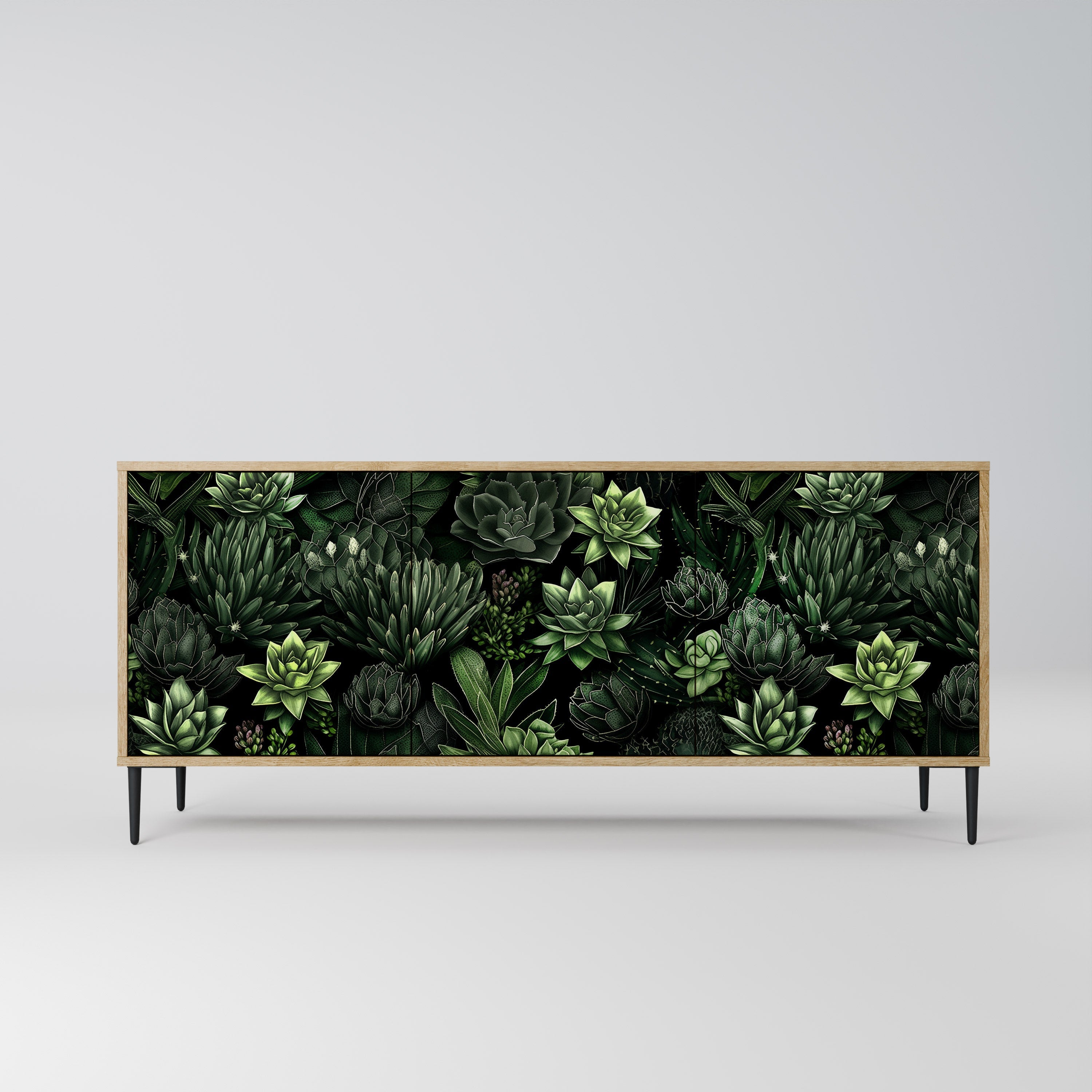 Buffet 3 portes SUCCULENT JUNGLE effet chêne