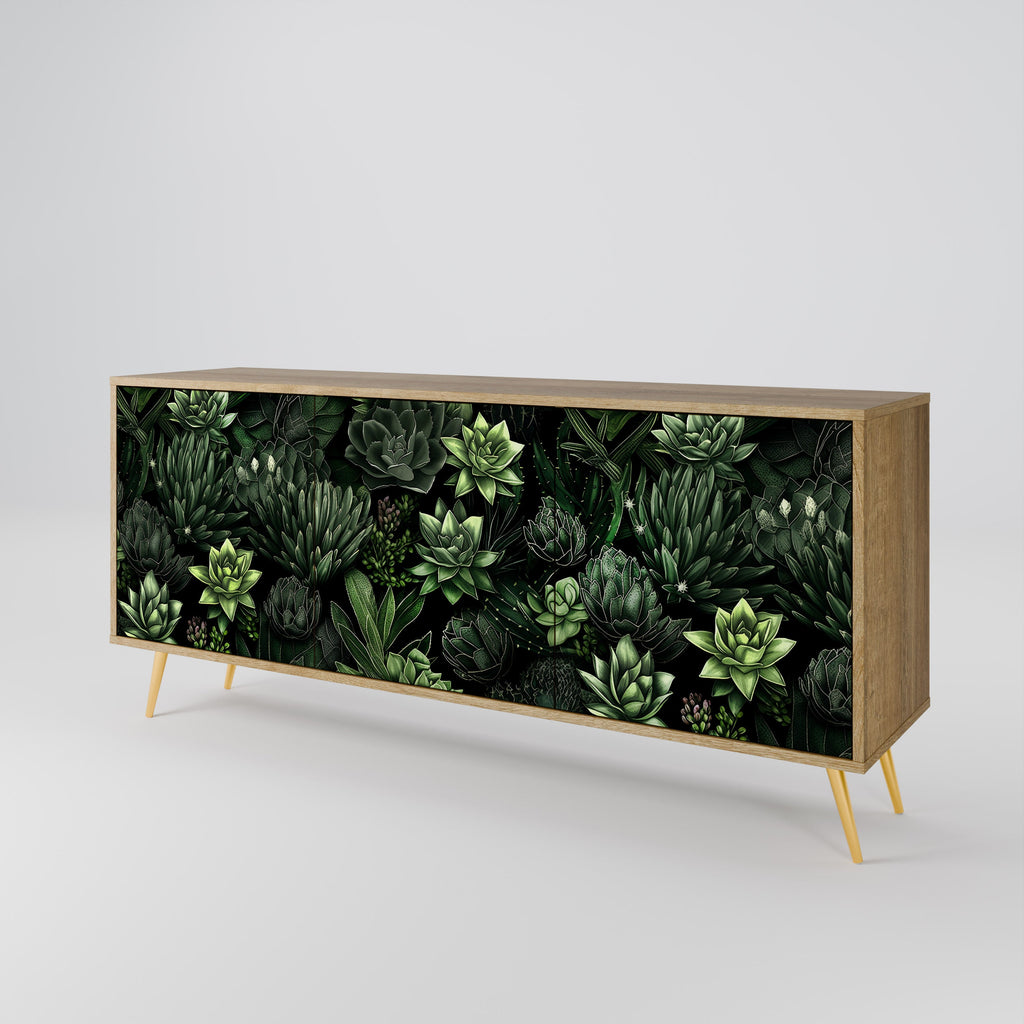 Buffet 3 portes SUCCULENT JUNGLE effet chêne