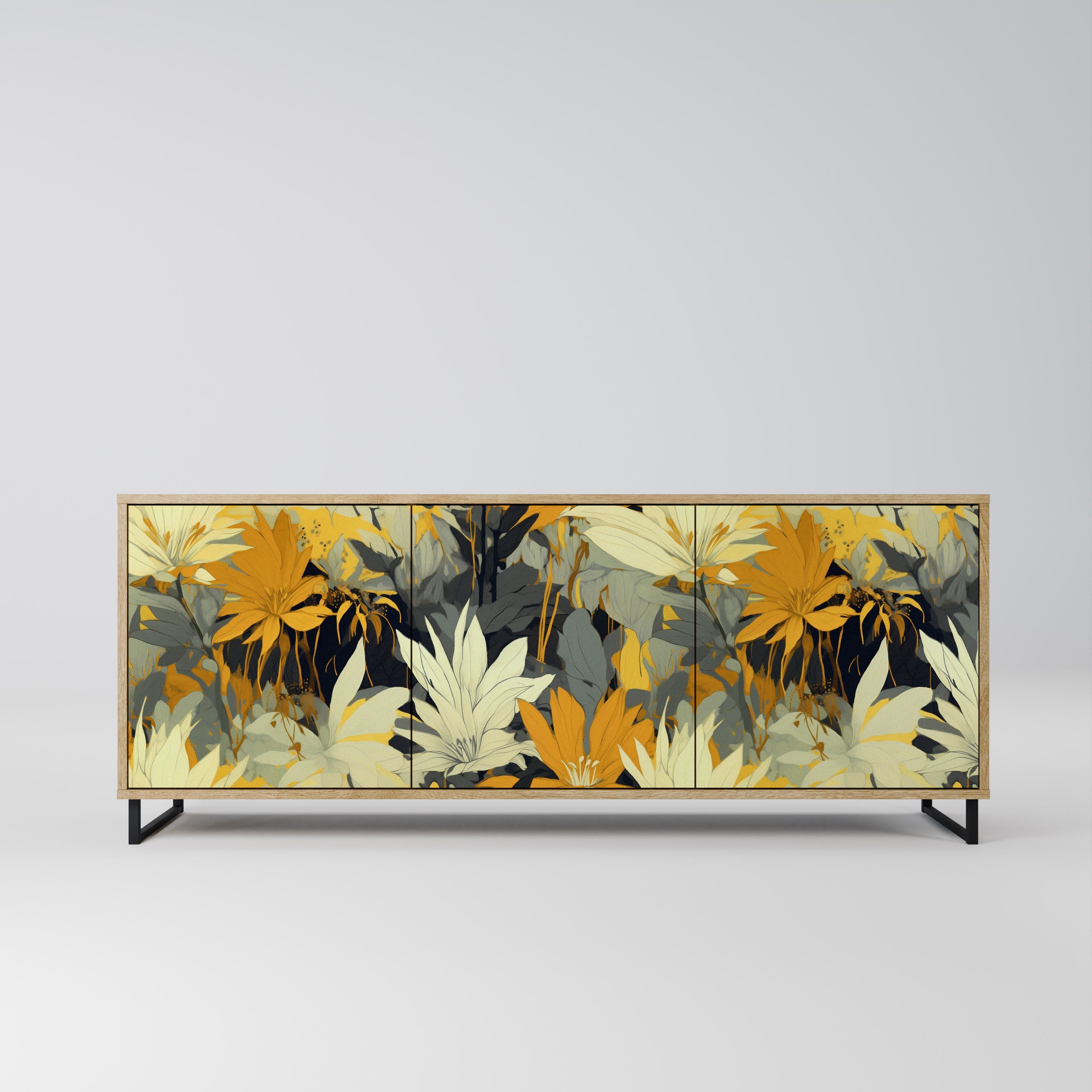 Buffet 3 portes SUNKISSED LILY effet chêne