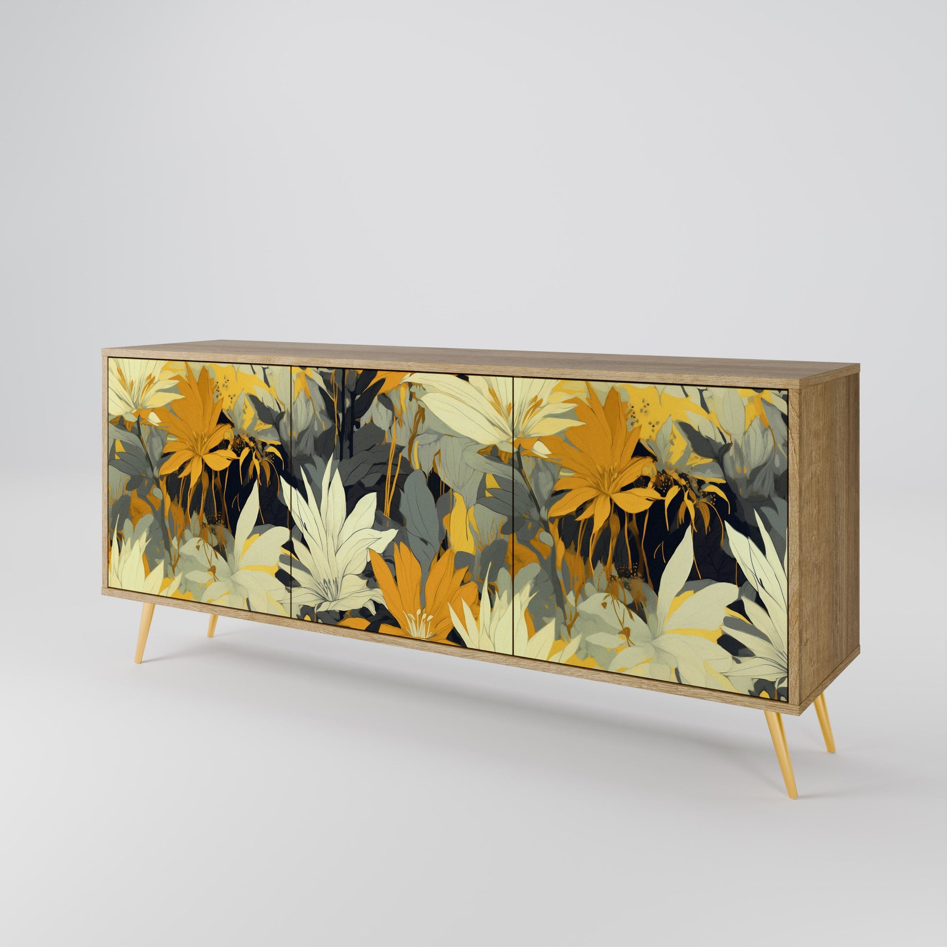 Buffet 3 portes SUNKISSED LILY effet chêne