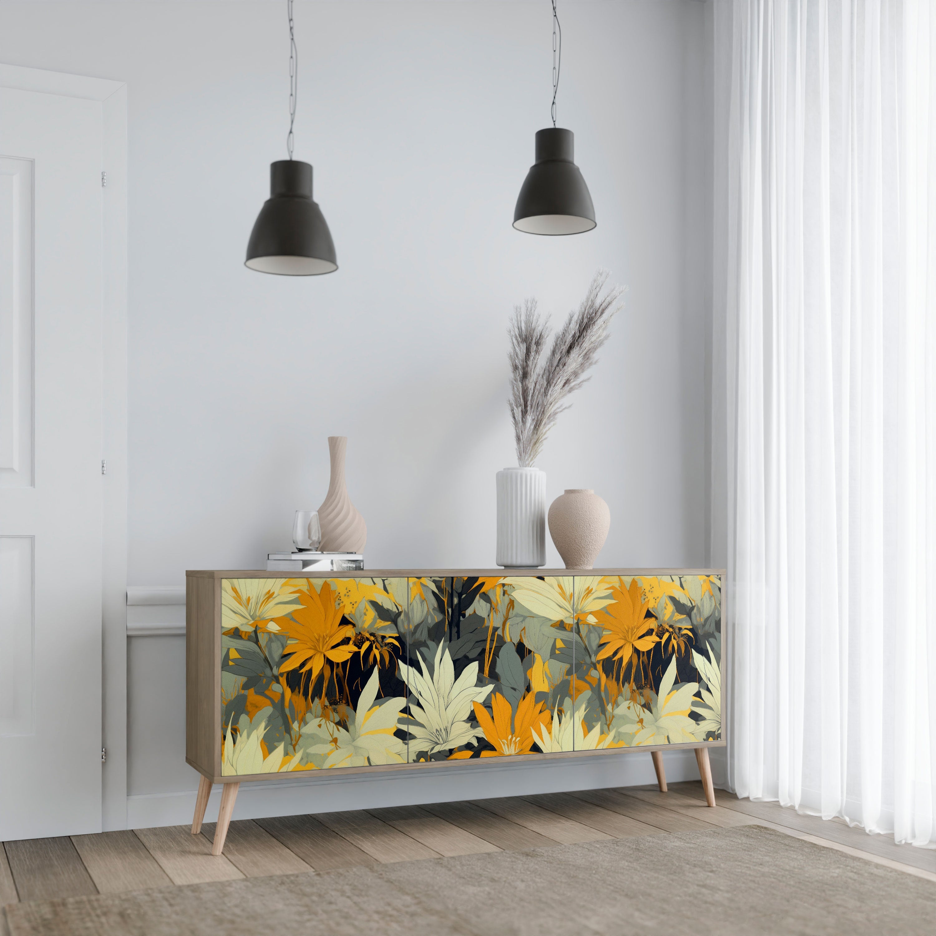 Buffet 3 portes SUNKISSED LILY effet chêne