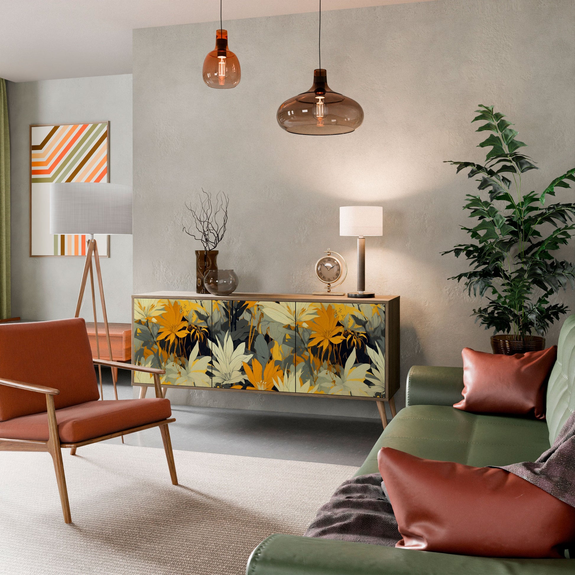 Buffet 3 portes SUNKISSED LILY effet chêne