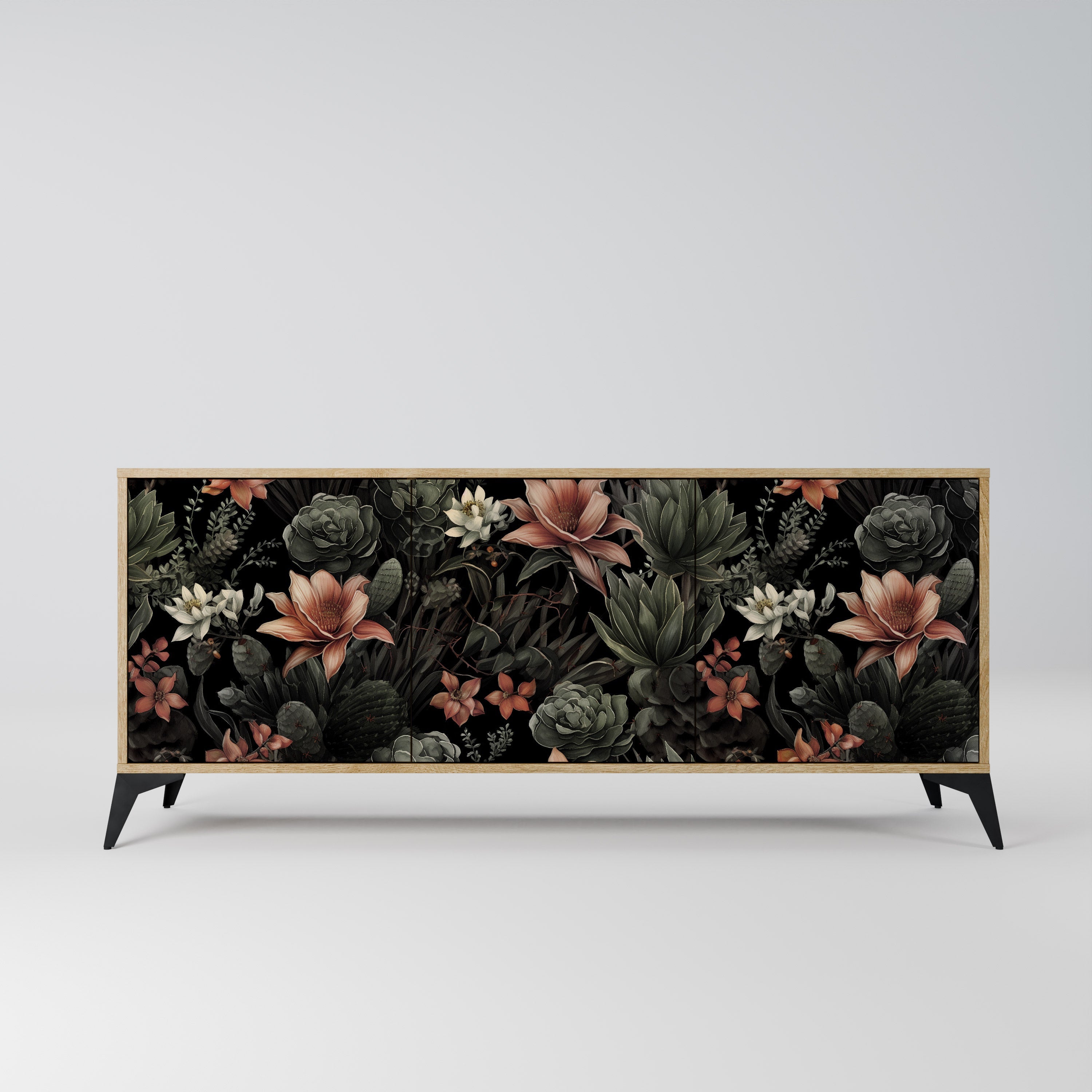 Buffet 3 portes SECRET VERDURE effet chêne