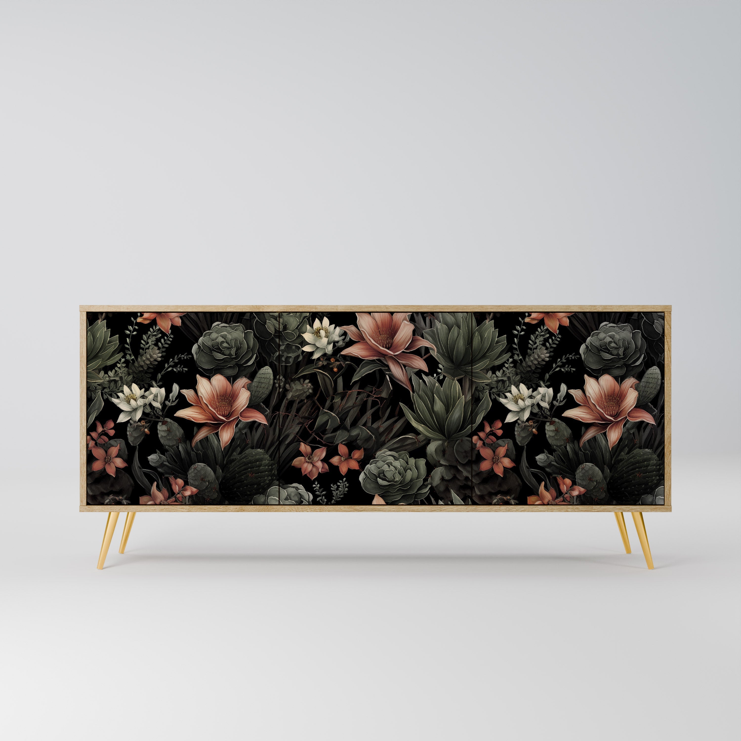 Buffet 3 portes SECRET VERDURE effet chêne