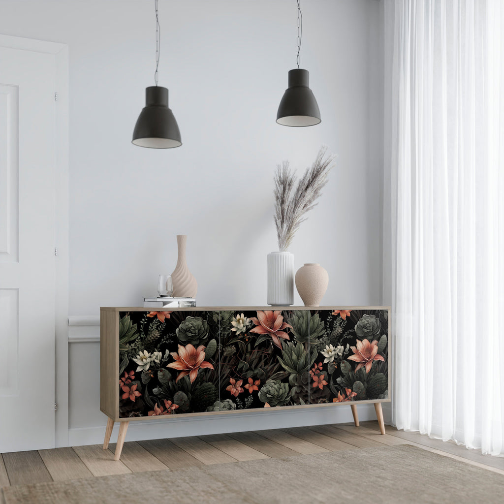 Buffet 3 portes SECRET VERDURE effet chêne