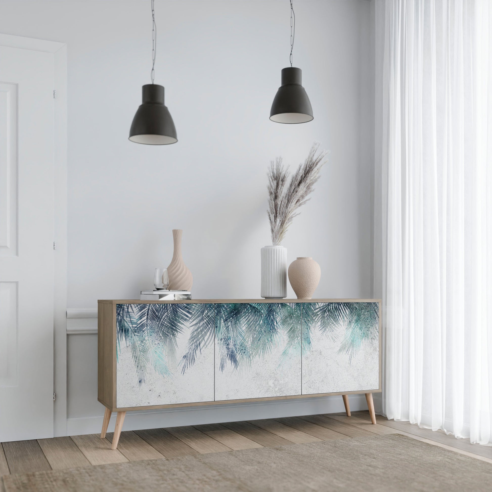 Buffet 3 portes PALM VEIL effet chêne