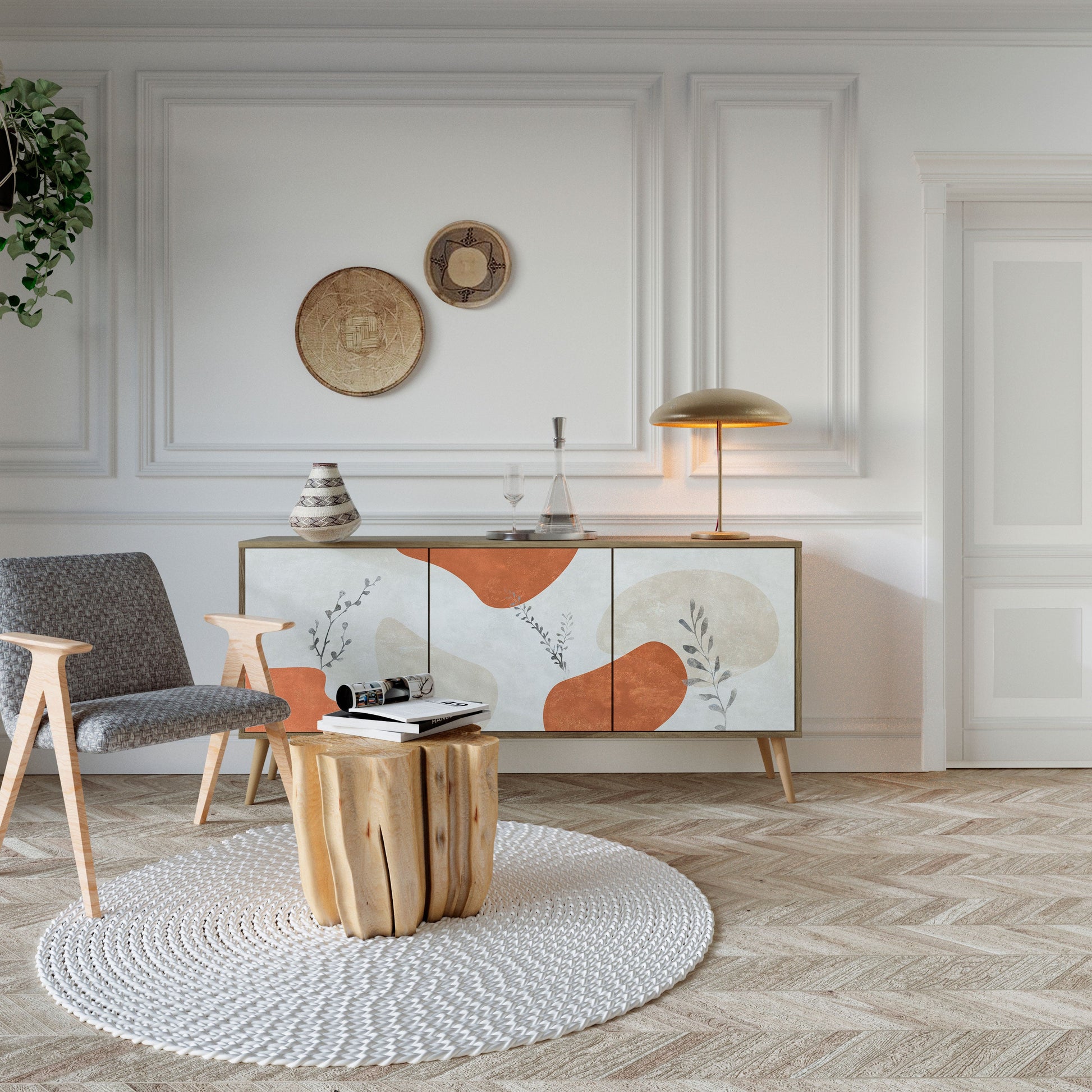 Buffet 3 portes TRANQUIL TWIG effet chêne
