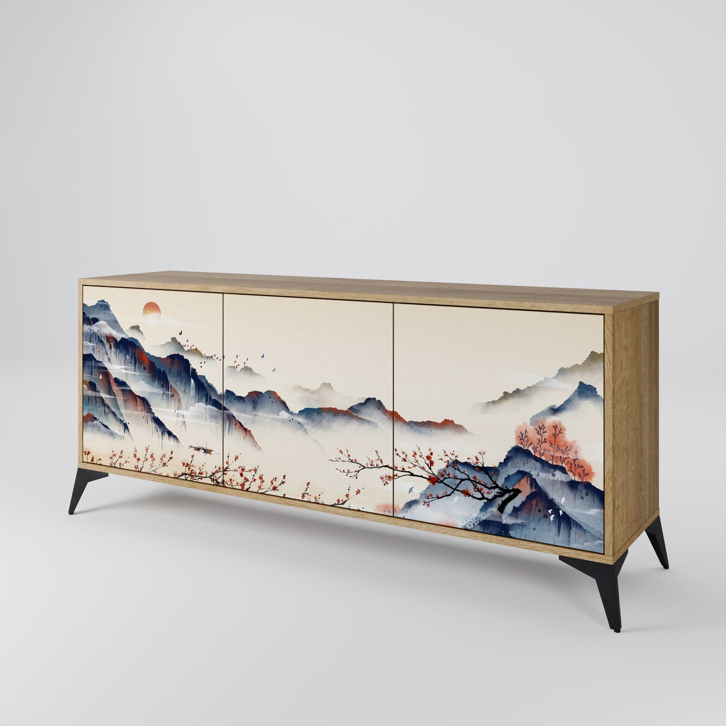 JAPANESE LANDSCAPE 3-Door Sideboard
