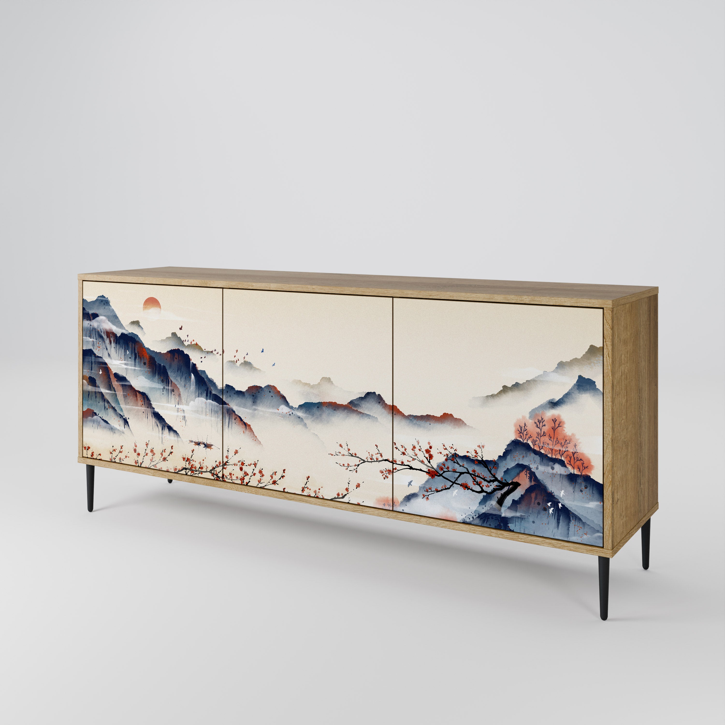 JAPANESE LANDSCAPE 3-Door Sideboard