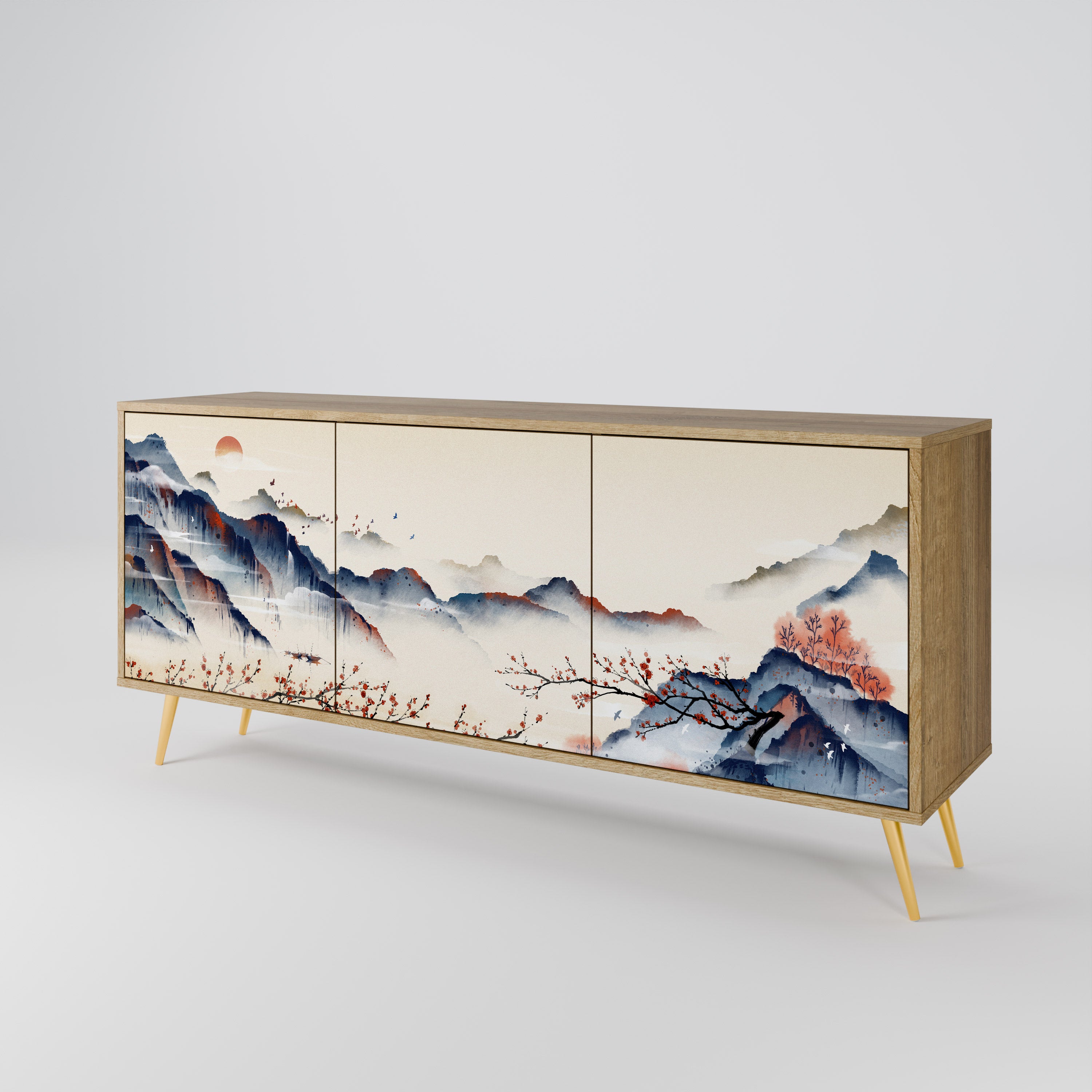 JAPANESE LANDSCAPE 3-Door Sideboard