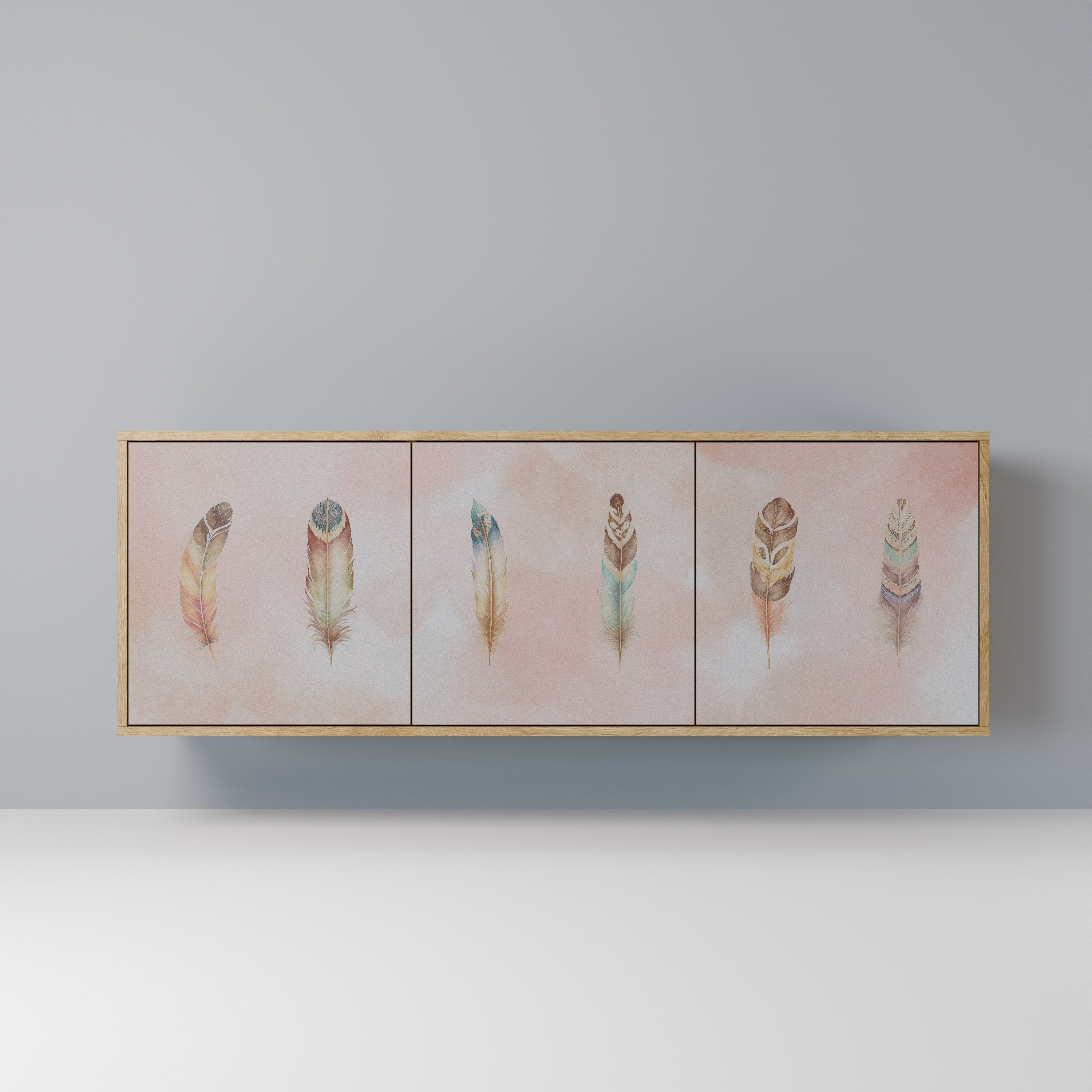 Buffet 3 portes DELIQUESCE effet chêne