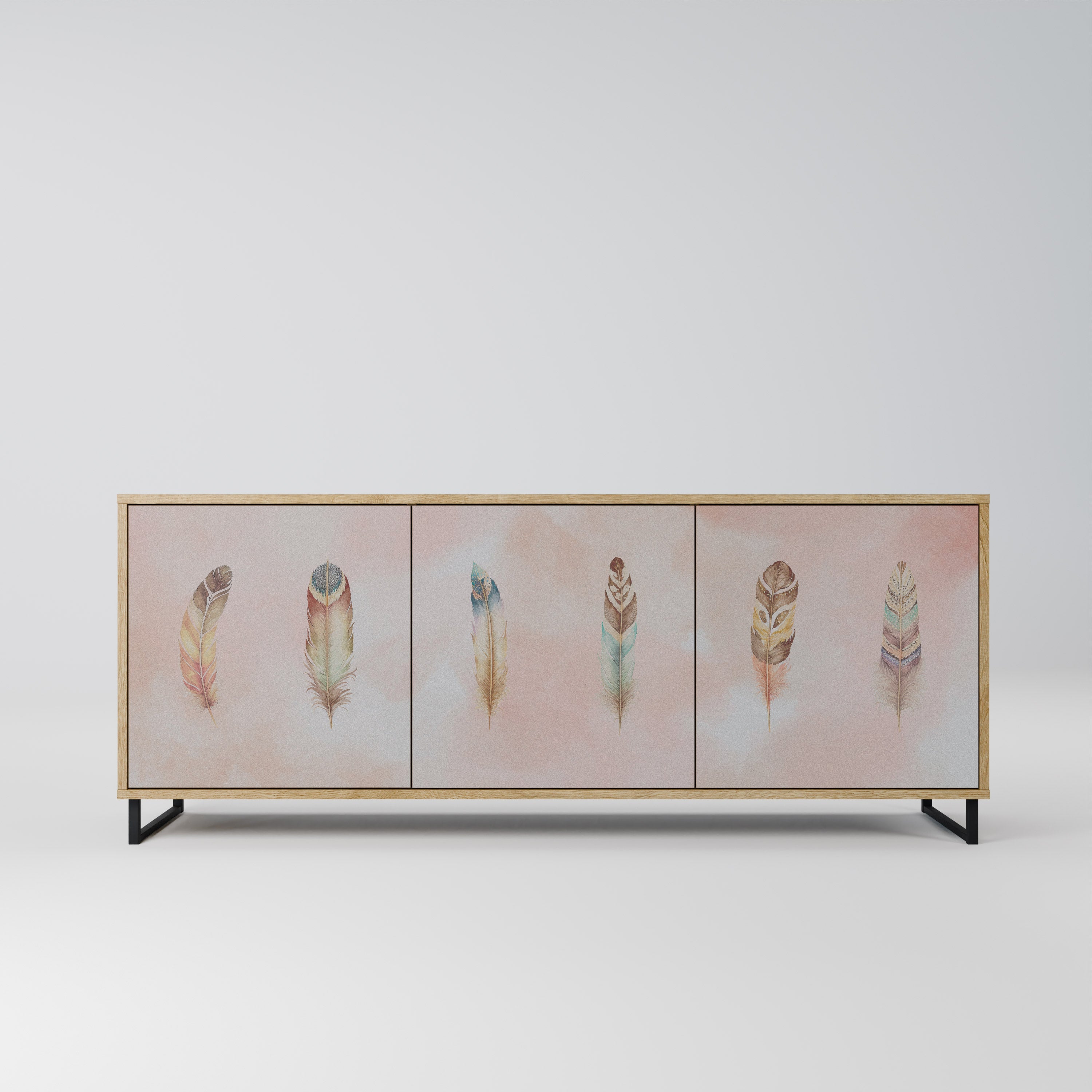 Buffet 3 portes DELIQUESCE effet chêne