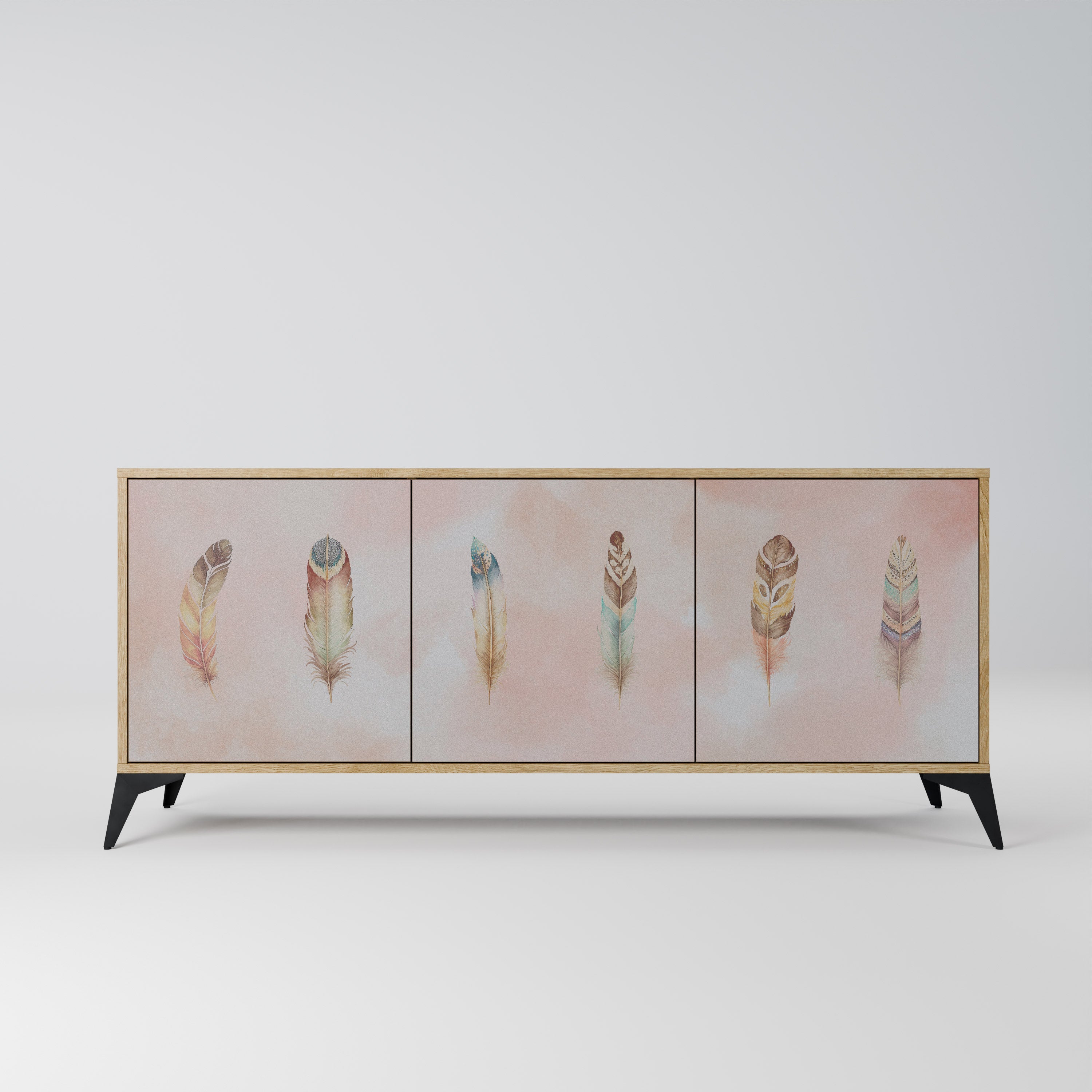 Buffet 3 portes DELIQUESCE effet chêne