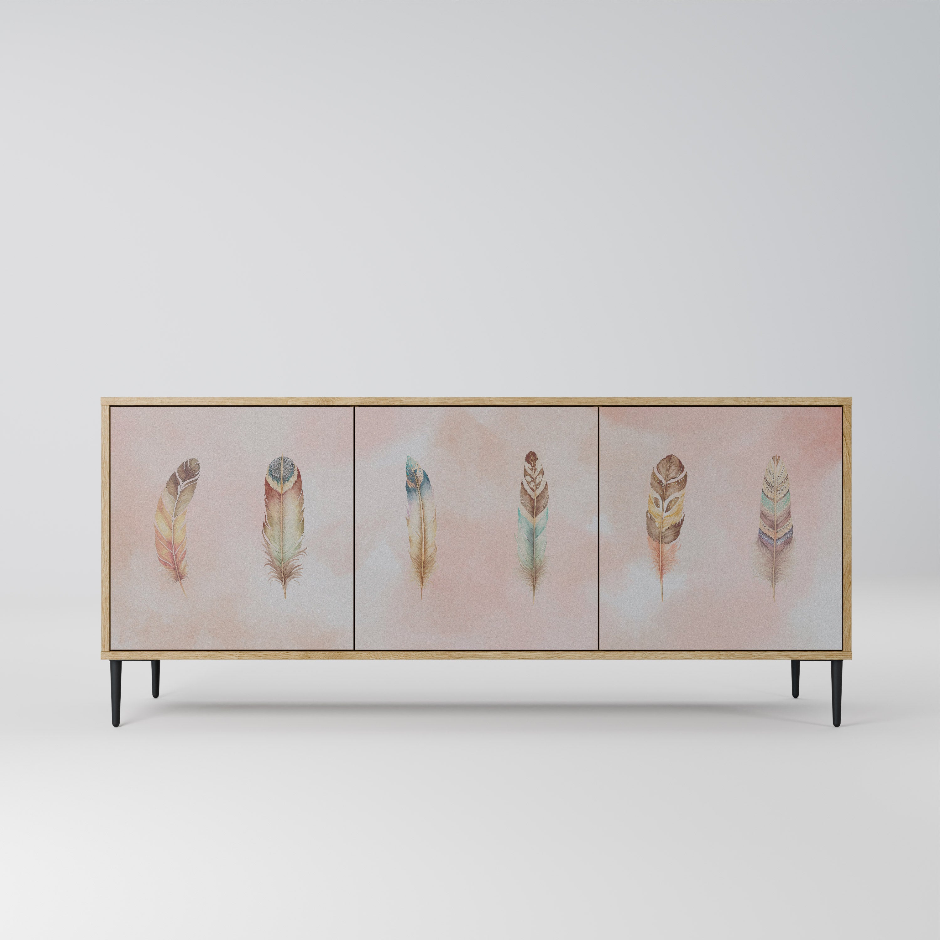 Buffet 3 portes DELIQUESCE effet chêne