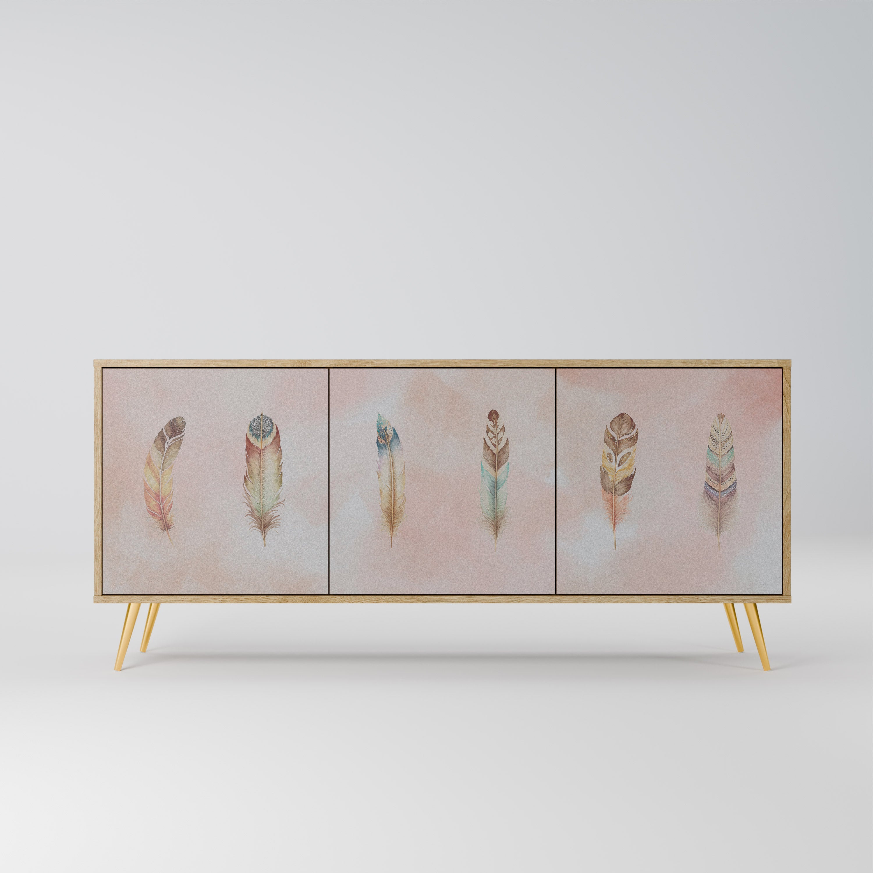 Buffet 3 portes DELIQUESCE effet chêne