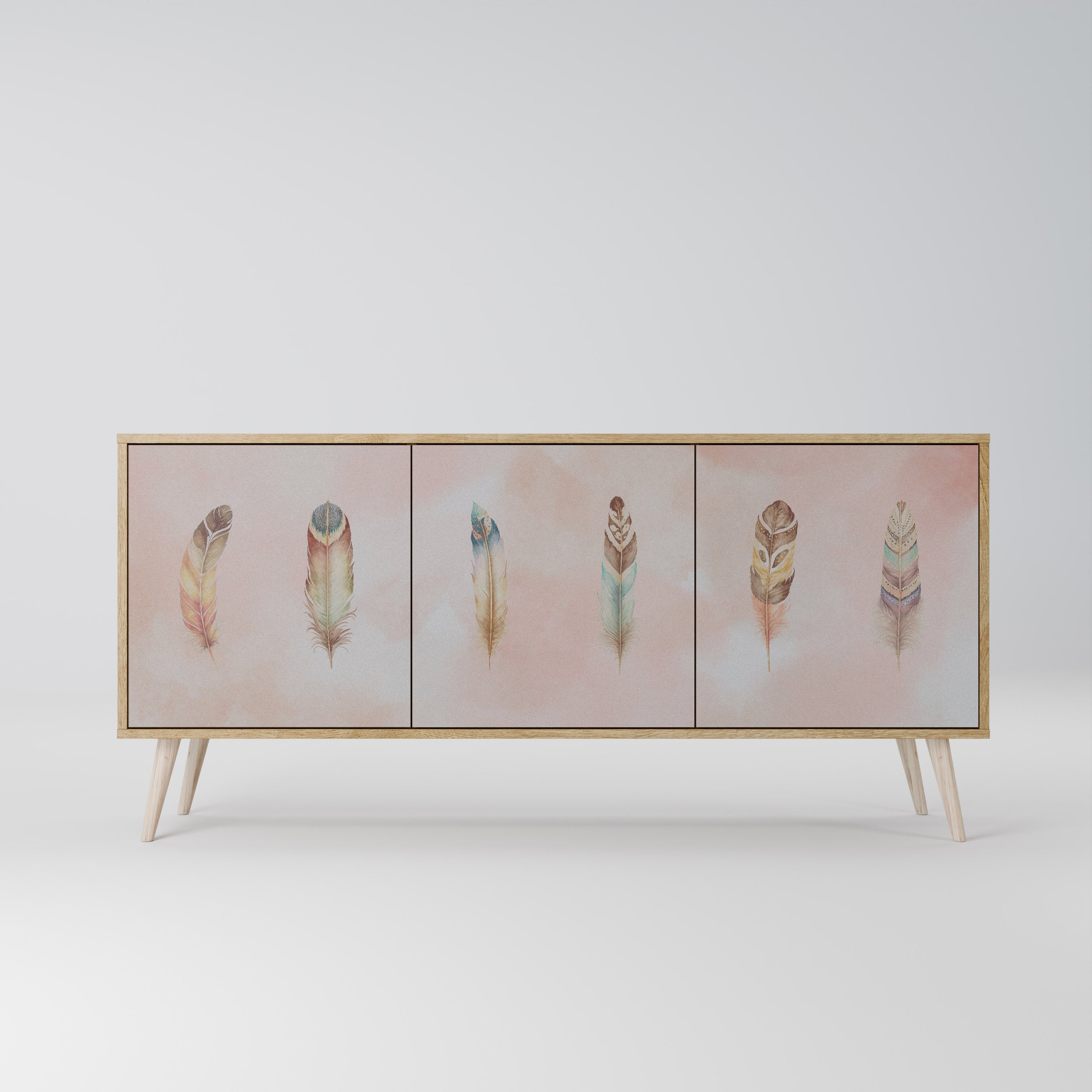 Buffet 3 portes DELIQUESCE effet chêne