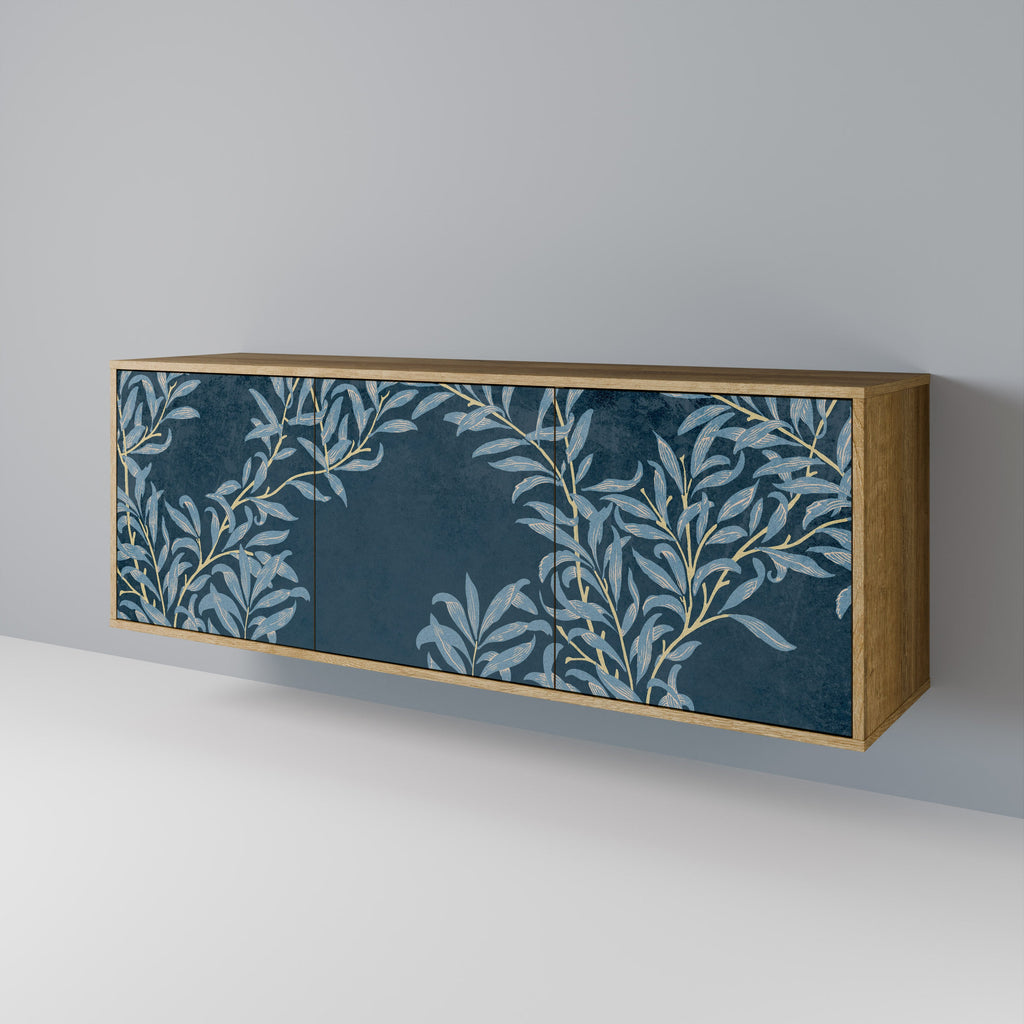 Buffet 3 portes BLUE LEAVES effet chêne
