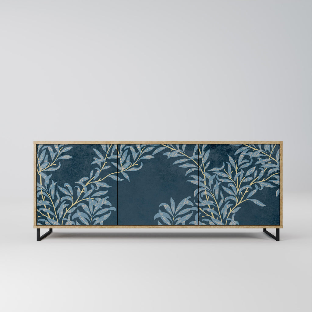 Buffet 3 portes BLUE LEAVES effet chêne