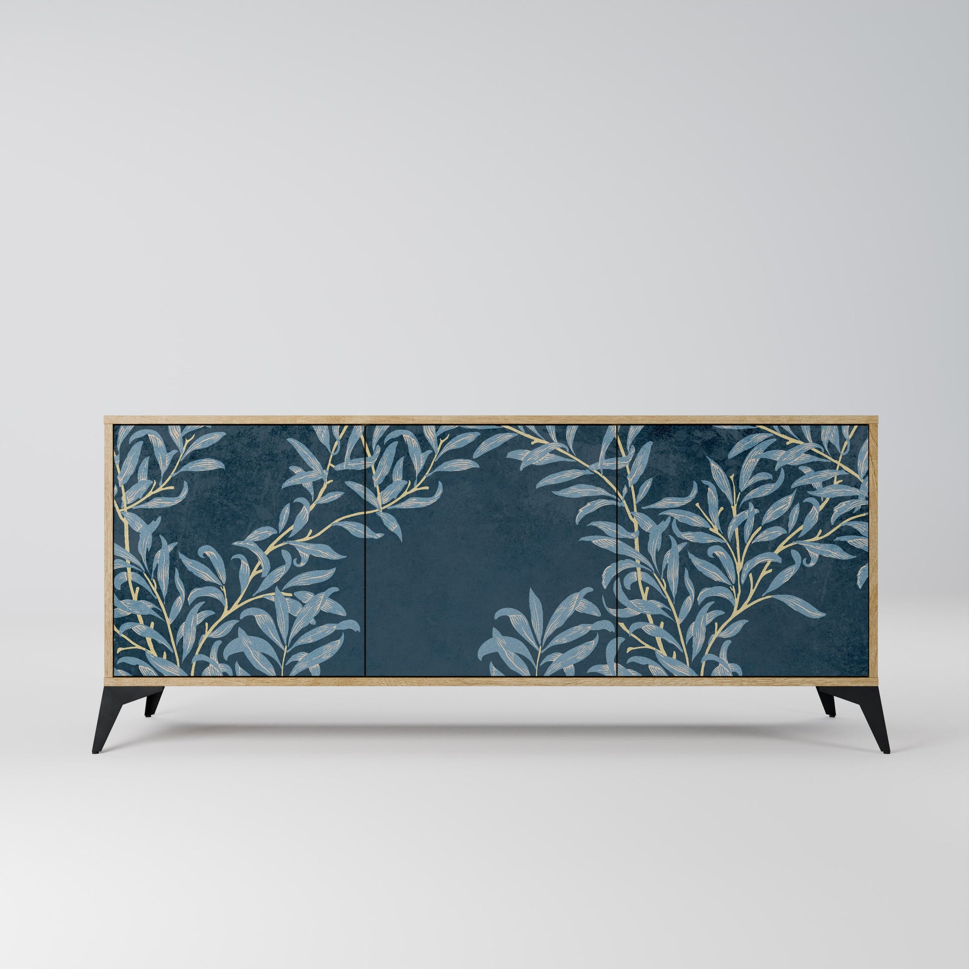 Buffet 3 portes BLUE LEAVES effet chêne