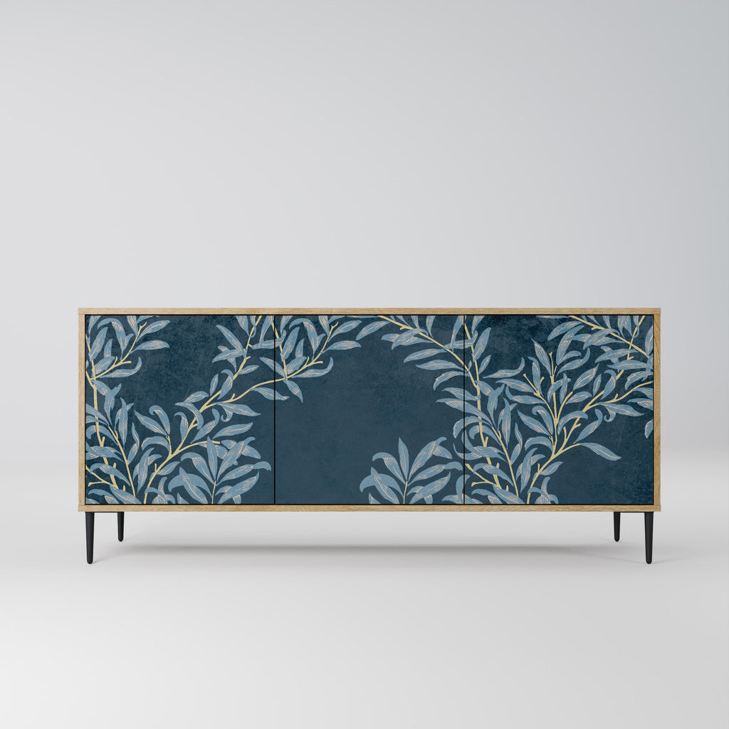 Buffet 3 portes BLUE LEAVES effet chêne