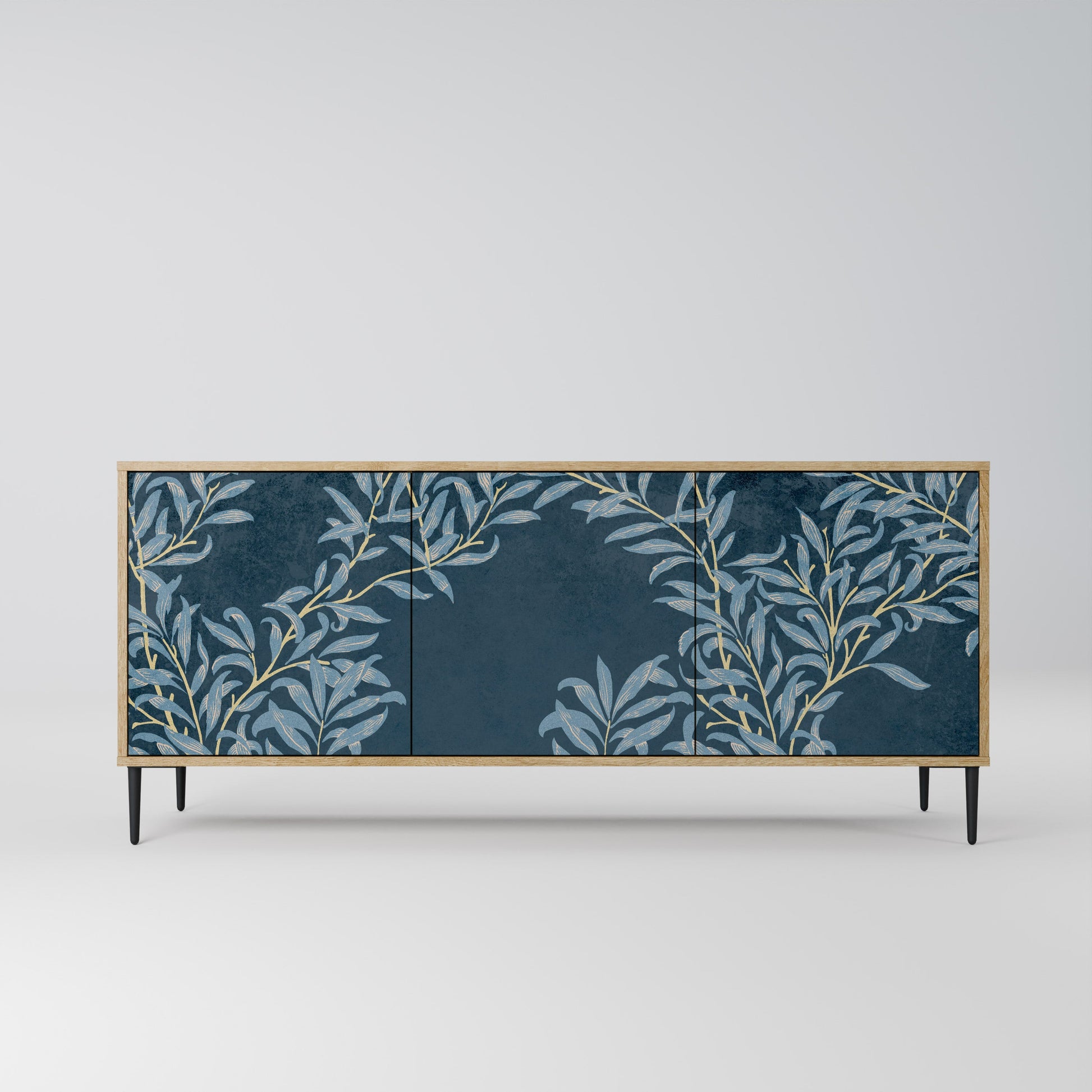 Buffet 3 portes BLUE LEAVES effet chêne