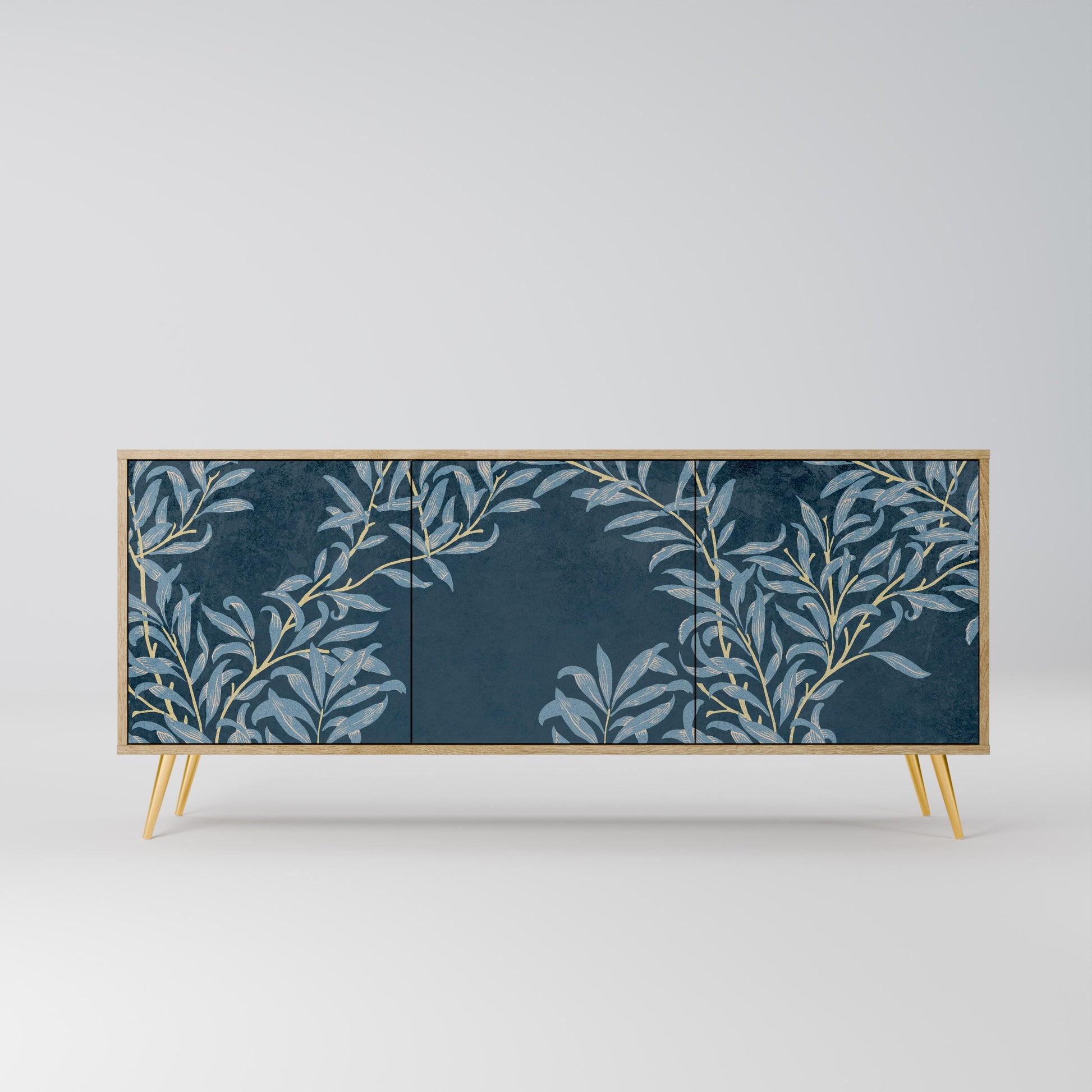 Buffet 3 portes BLUE LEAVES effet chêne
