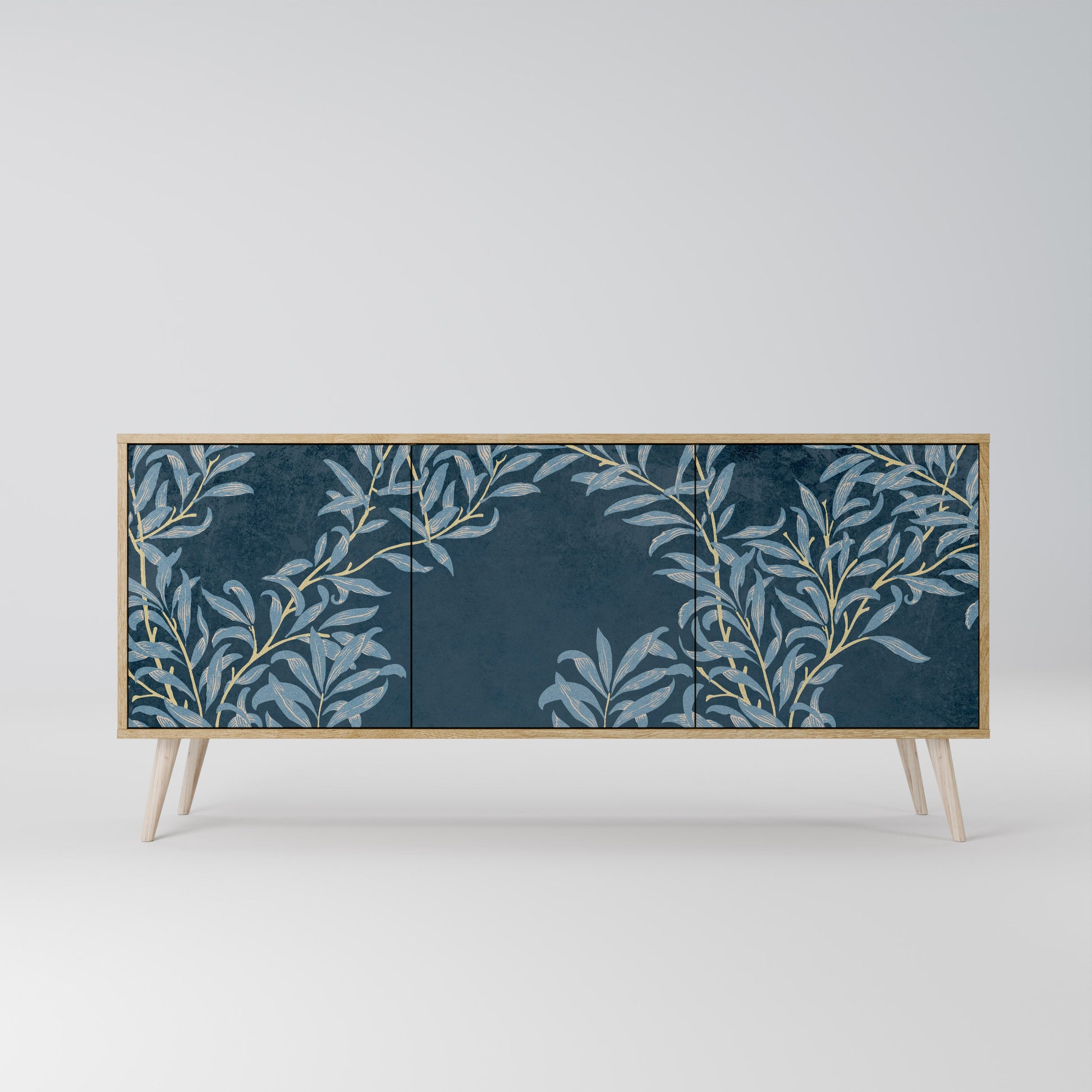 Buffet 3 portes BLUE LEAVES effet chêne