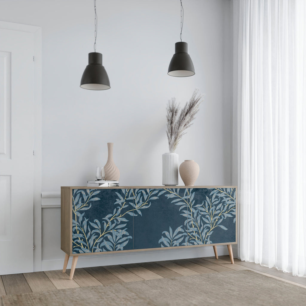Buffet 3 portes BLUE LEAVES effet chêne