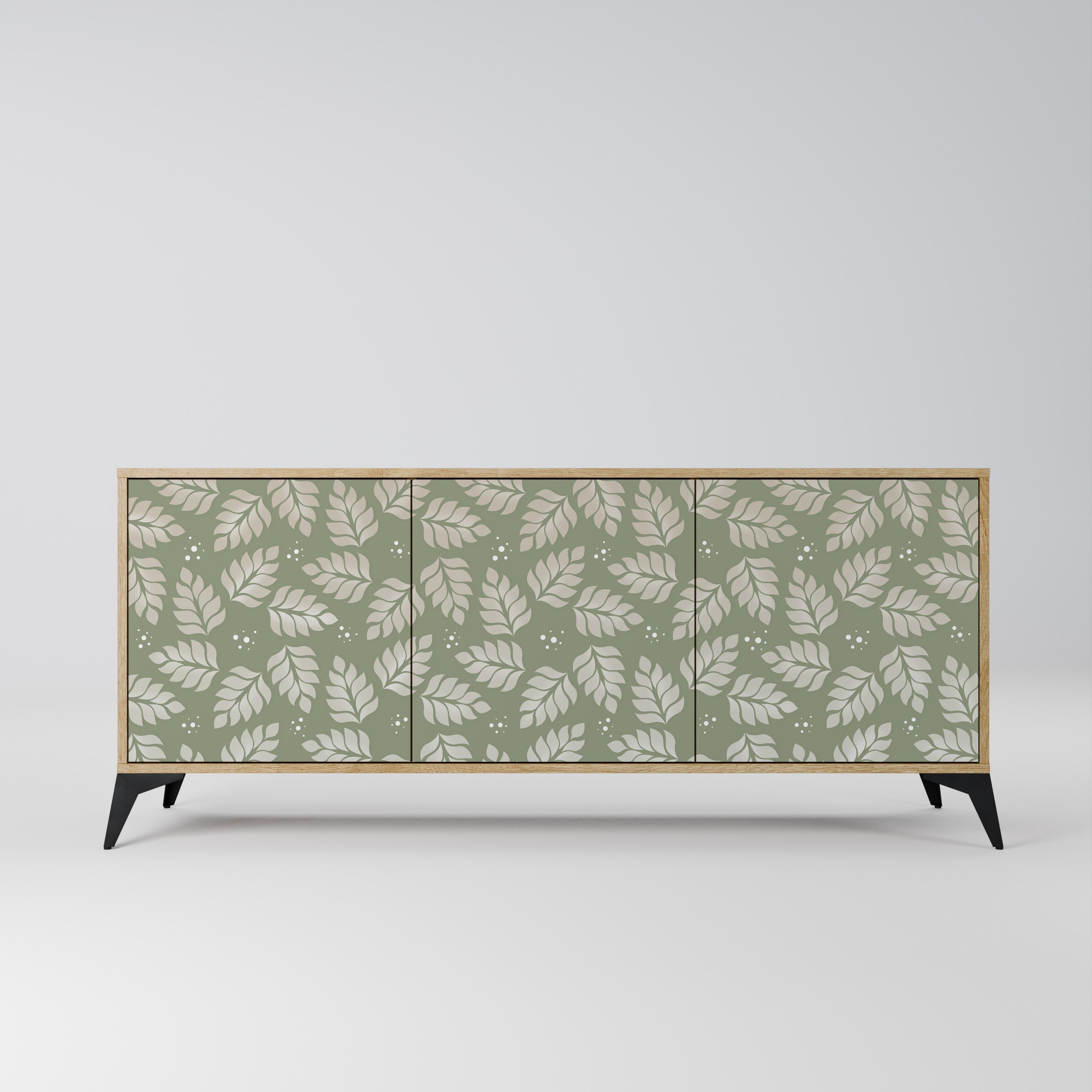 Buffet 3 portes LEAVES ON GREEN effet chêne