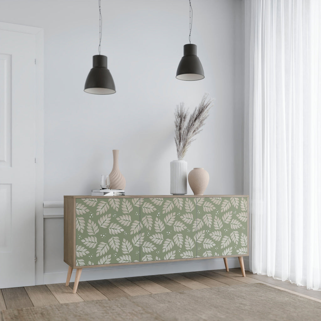 Buffet 3 portes LEAVES ON GREEN effet chêne