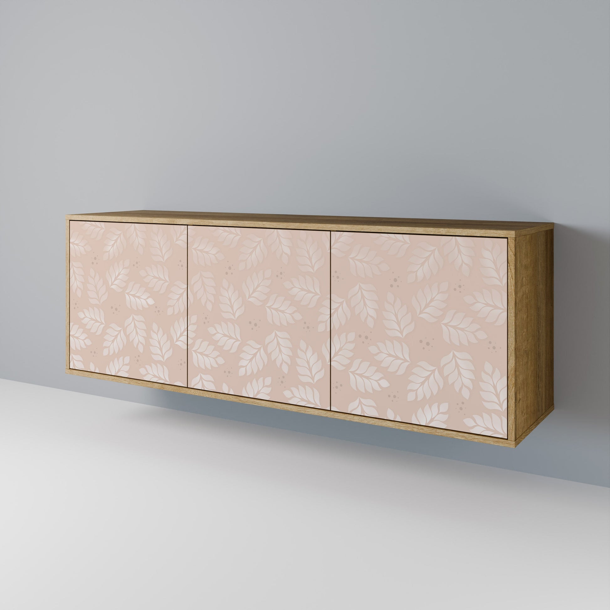 Buffet 3 portes effet chêne LEAVES ON BEIGE