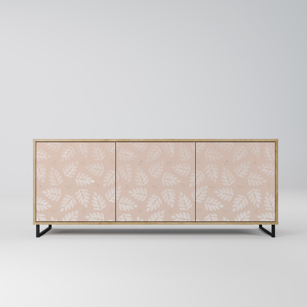 Buffet 3 portes effet chêne LEAVES ON BEIGE