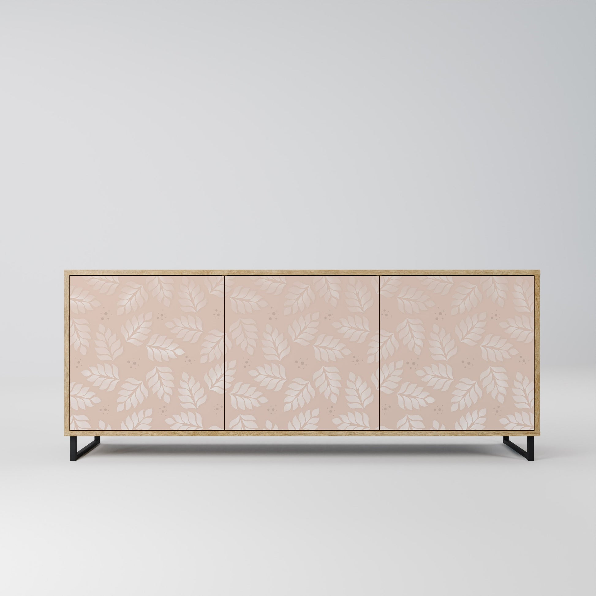 Buffet 3 portes effet chêne LEAVES ON BEIGE