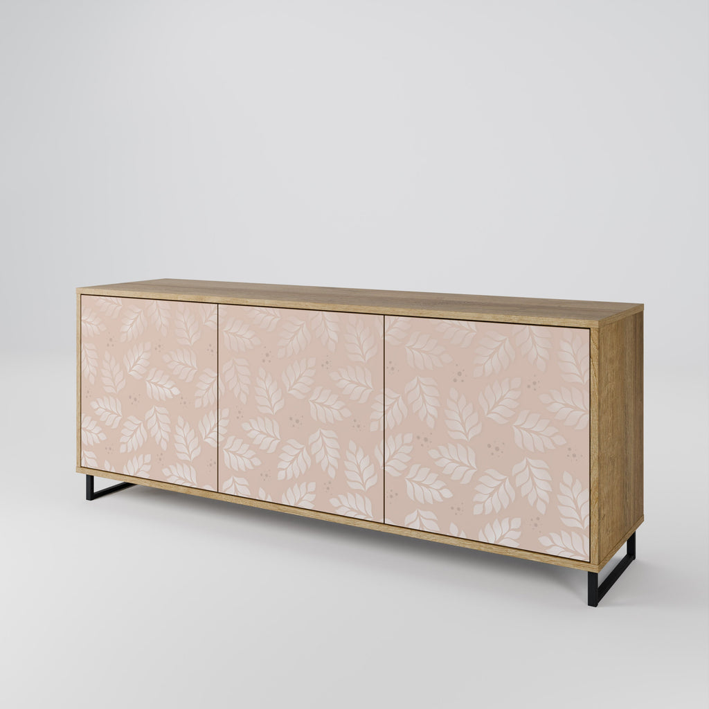 Buffet 3 portes effet chêne LEAVES ON BEIGE