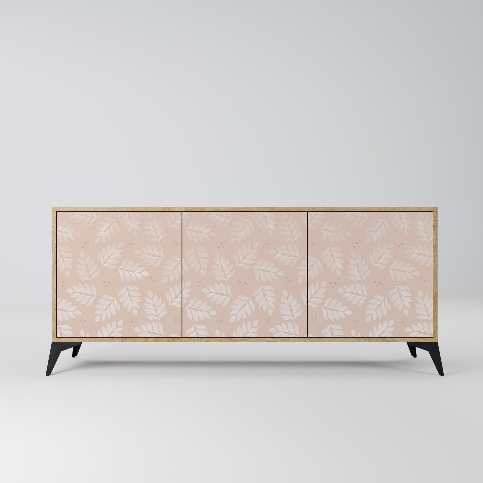 Buffet 3 portes effet chêne LEAVES ON BEIGE