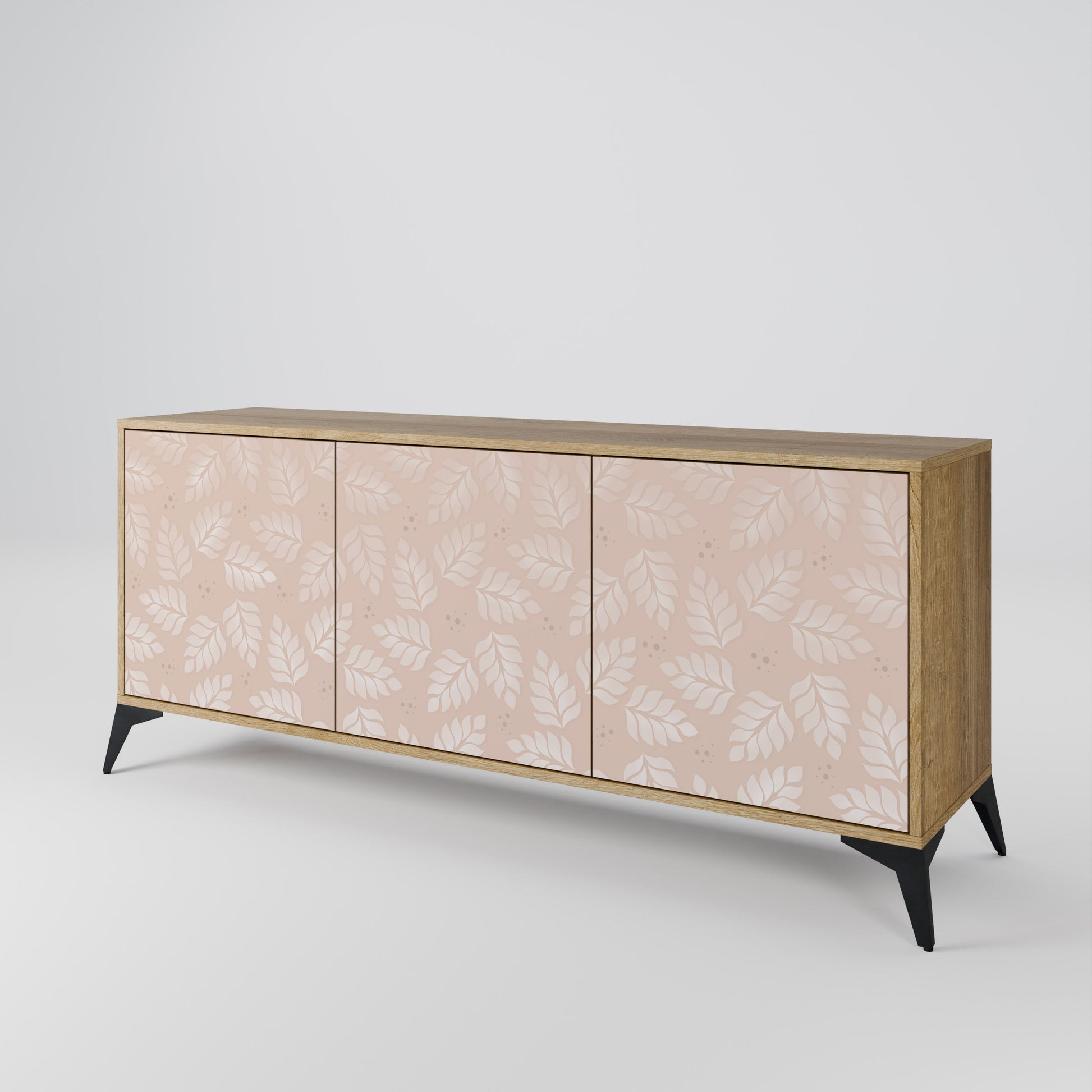 Buffet 3 portes effet chêne LEAVES ON BEIGE