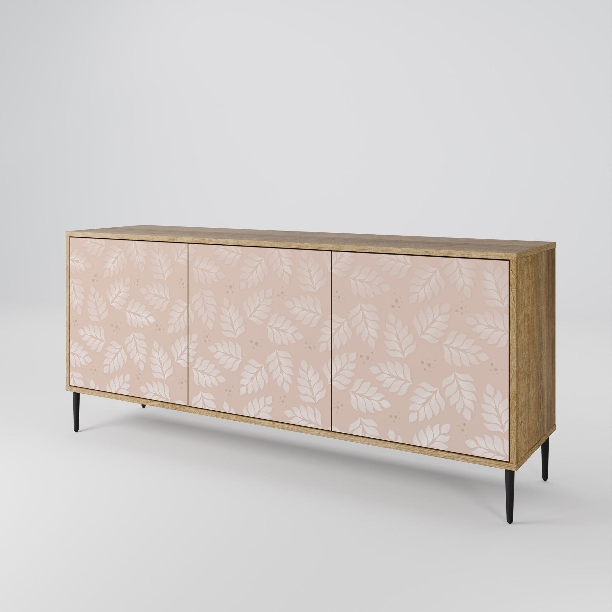 Buffet 3 portes effet chêne LEAVES ON BEIGE